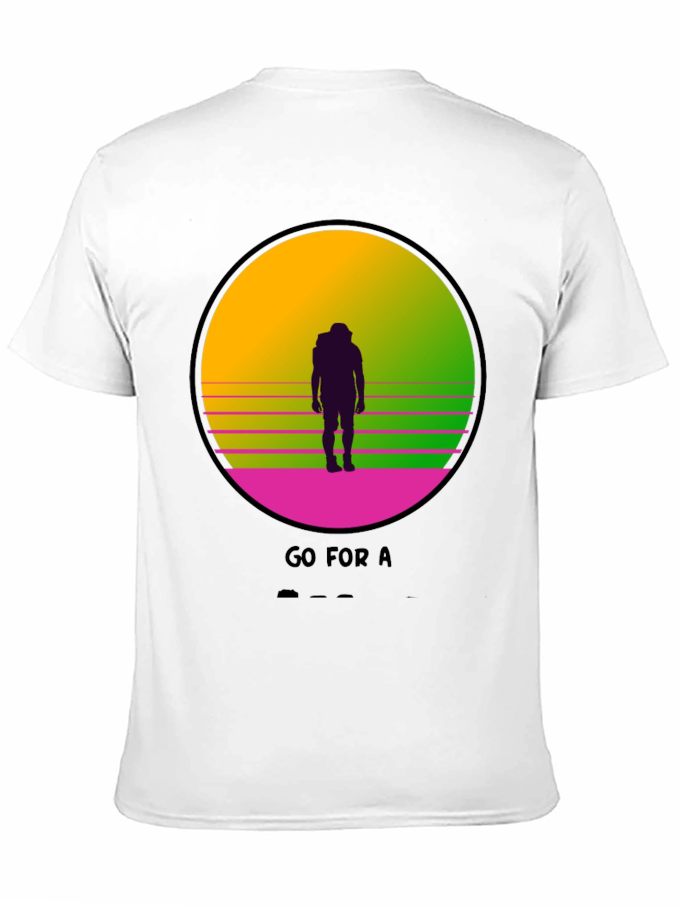 Black Retro Sunset Hiker Graphic T-Shirt view 11