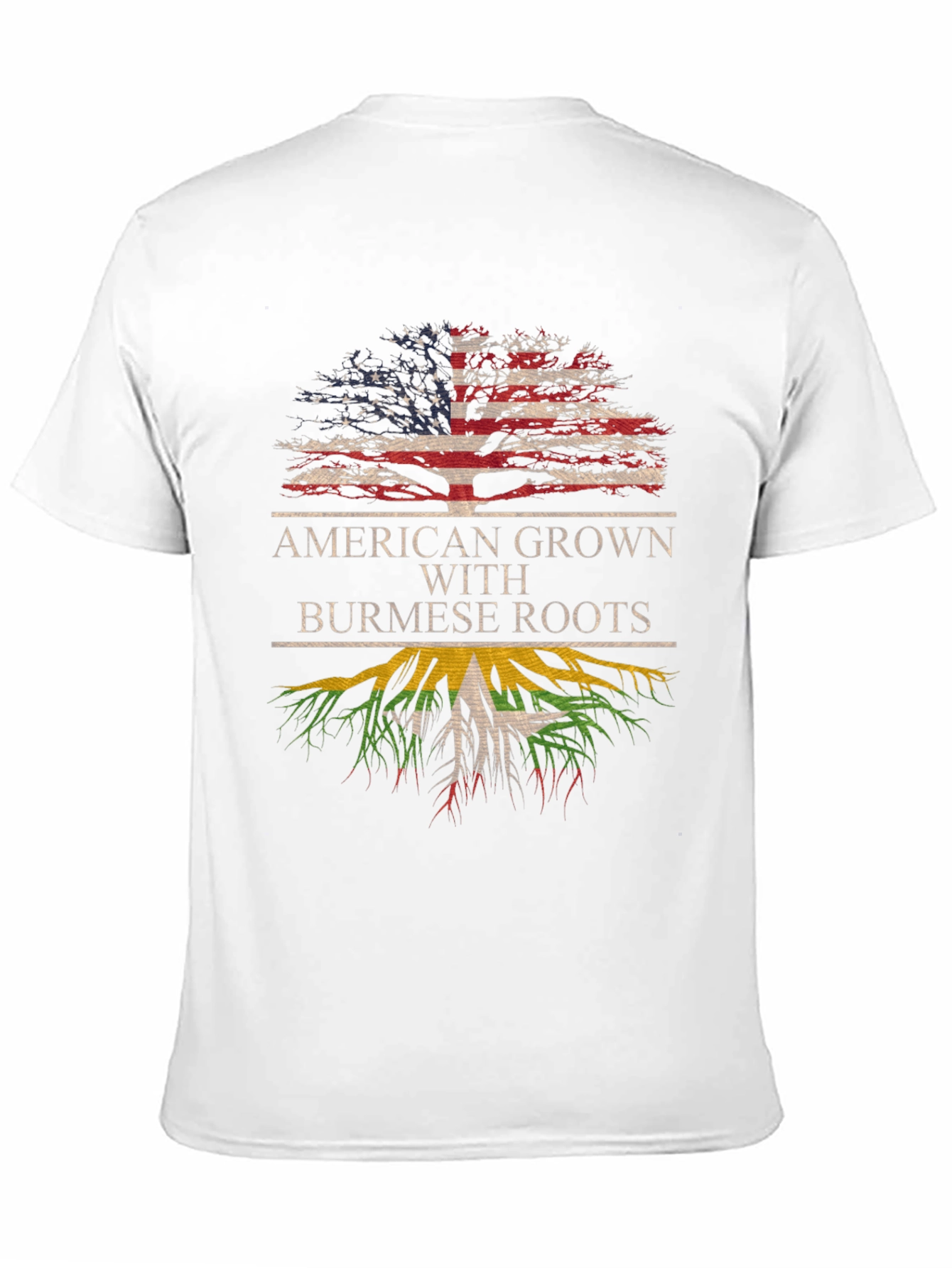 Black American Grown with Burmese Roots Graphic T-Shirt view 11