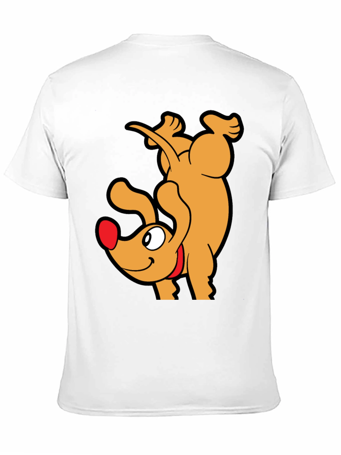 Black Upside Down Dog Cartoon Graphic T-Shirt view 11