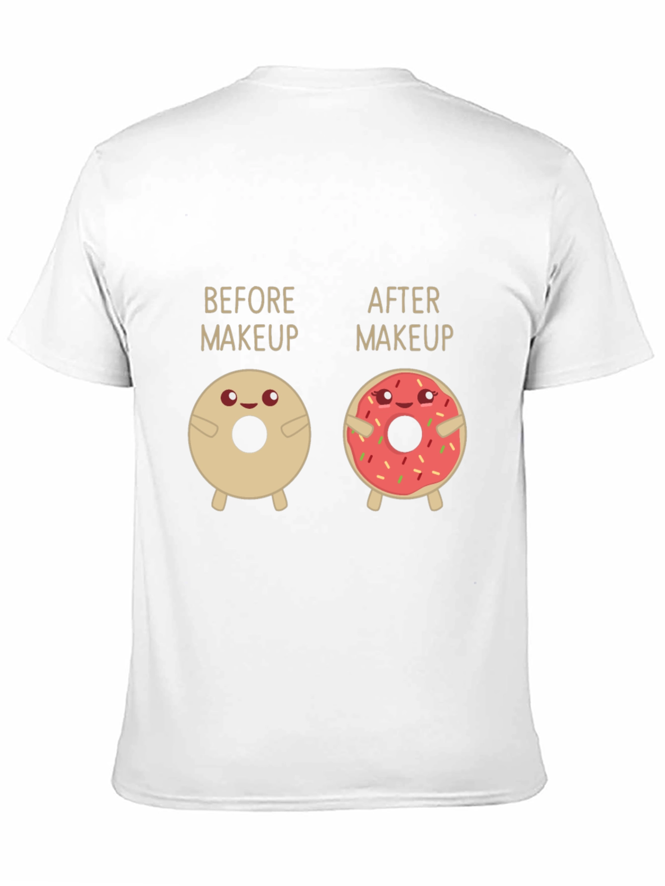 Black Before & After Makeup Donut Funny T-Shirt view 11