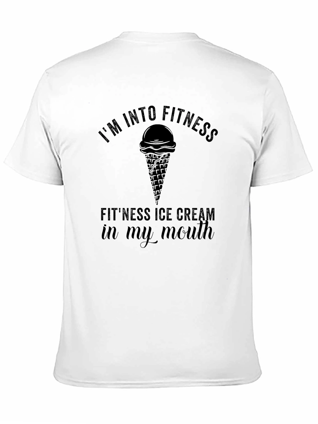 Black Fitness Ice Cream Funny T-Shirt - Black view 11