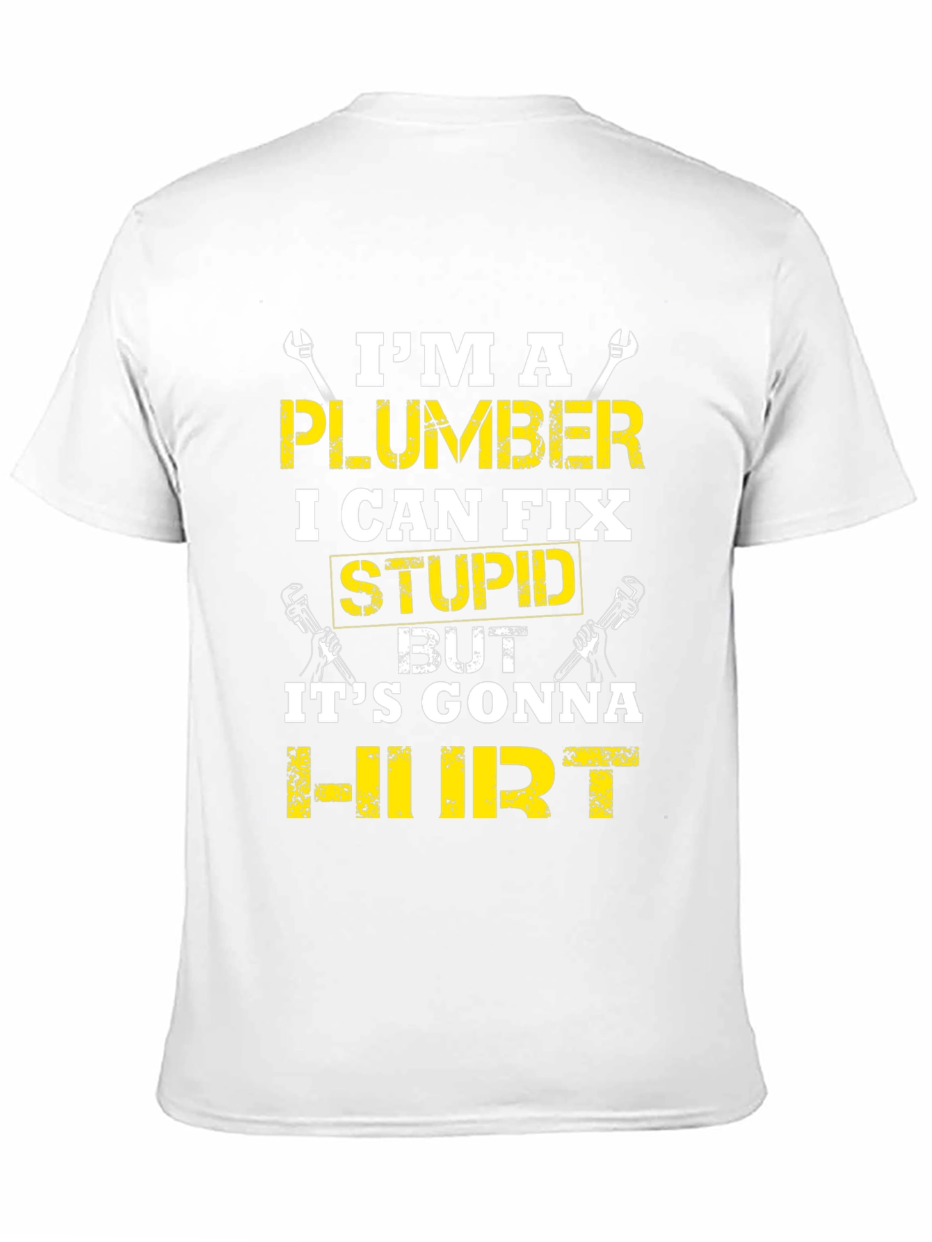 Black Plumber Humor T-Shirt: I Can Fix Stupid view 11