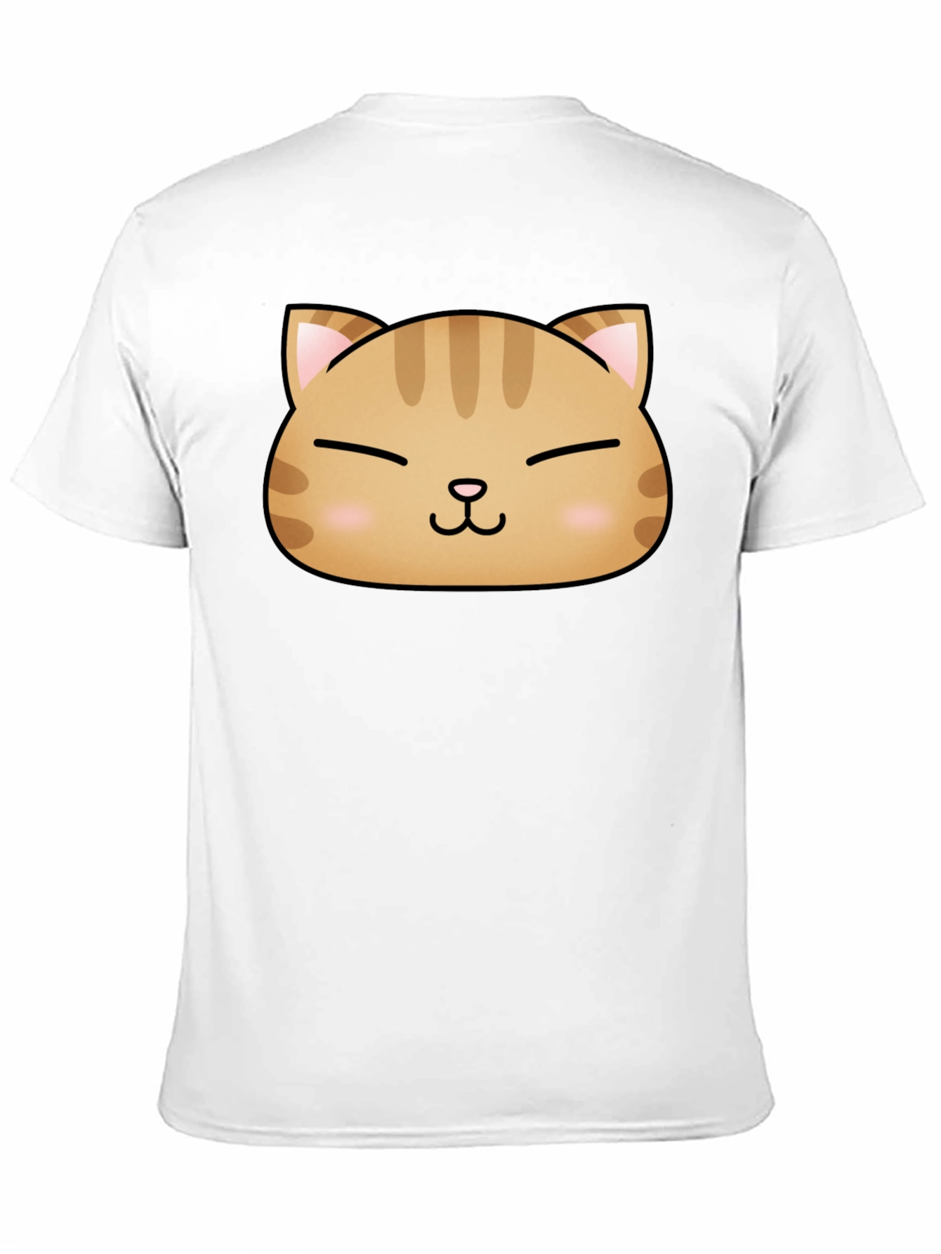 Black Cute Cat Face Graphic Print Black T-Shirt view 11