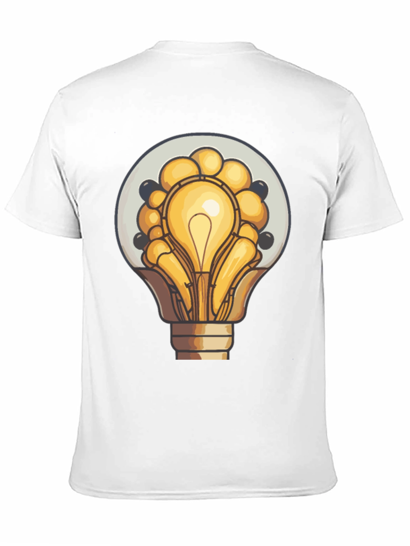 Black Unique Lightbulb Graphic Tee - Black Cotton Blend view 11