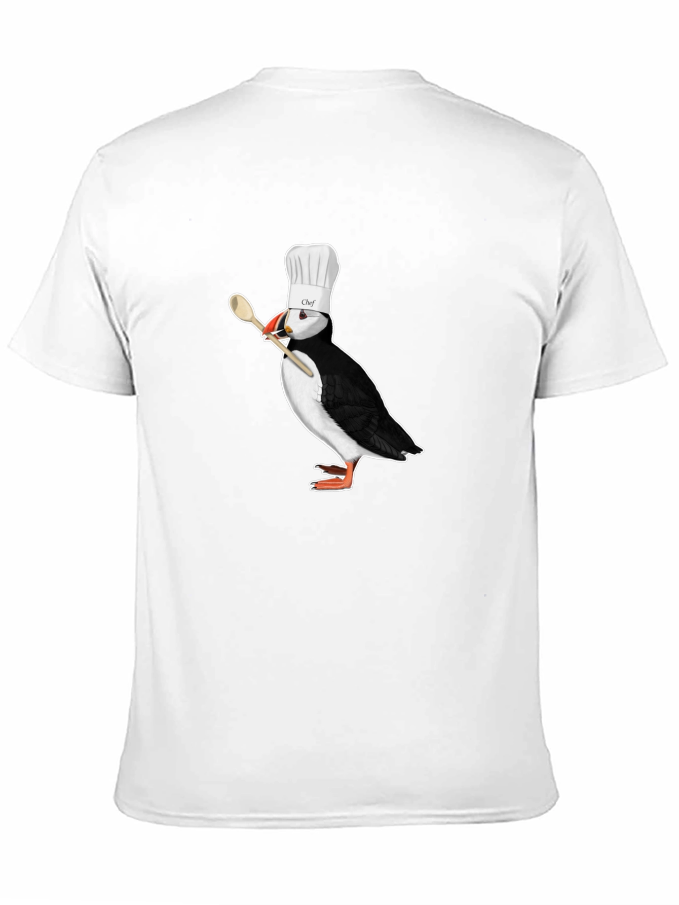 Black Chef Puffin T-Shirt - Black Cotton Tee view 11