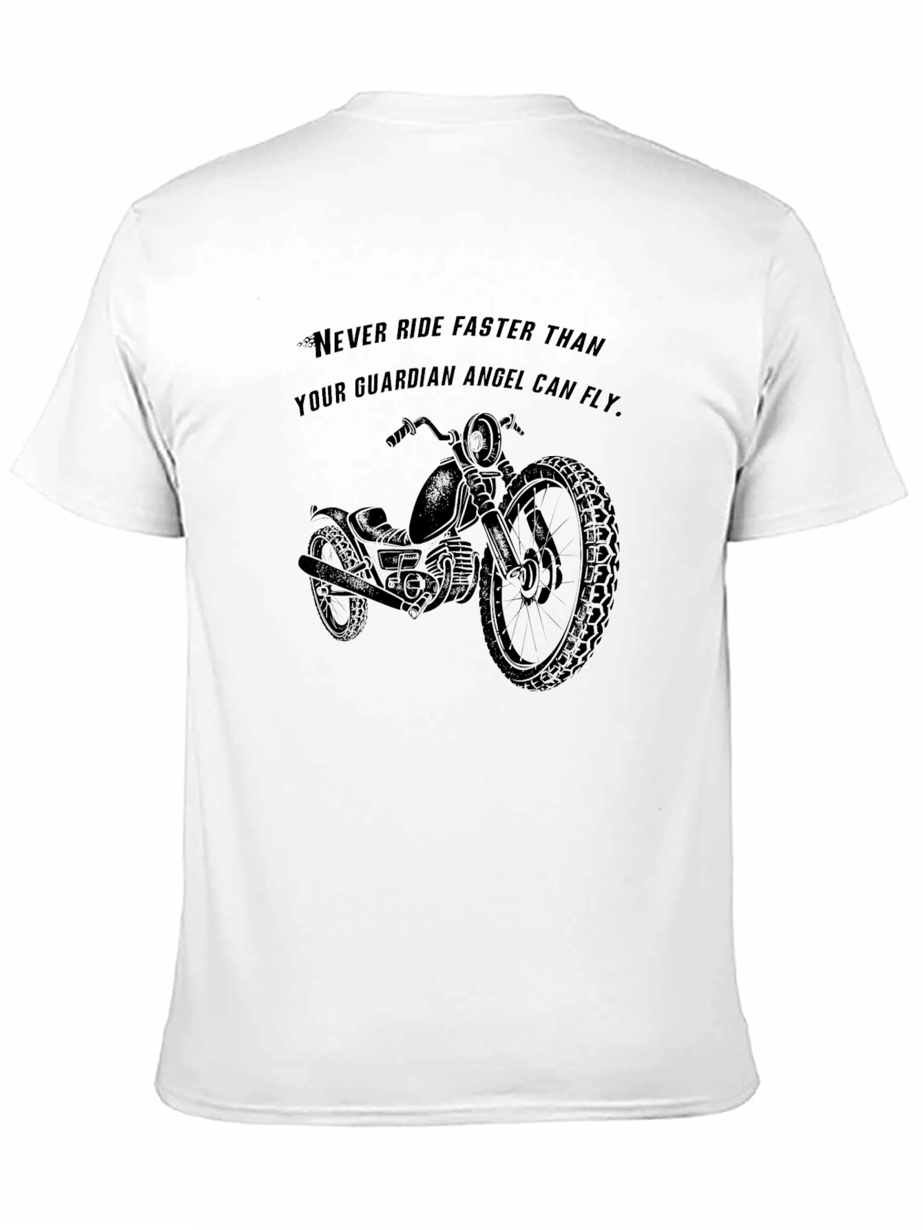 Black Motorcycle Guardian Angel Men's T-Shirt - Ride Safe view 11