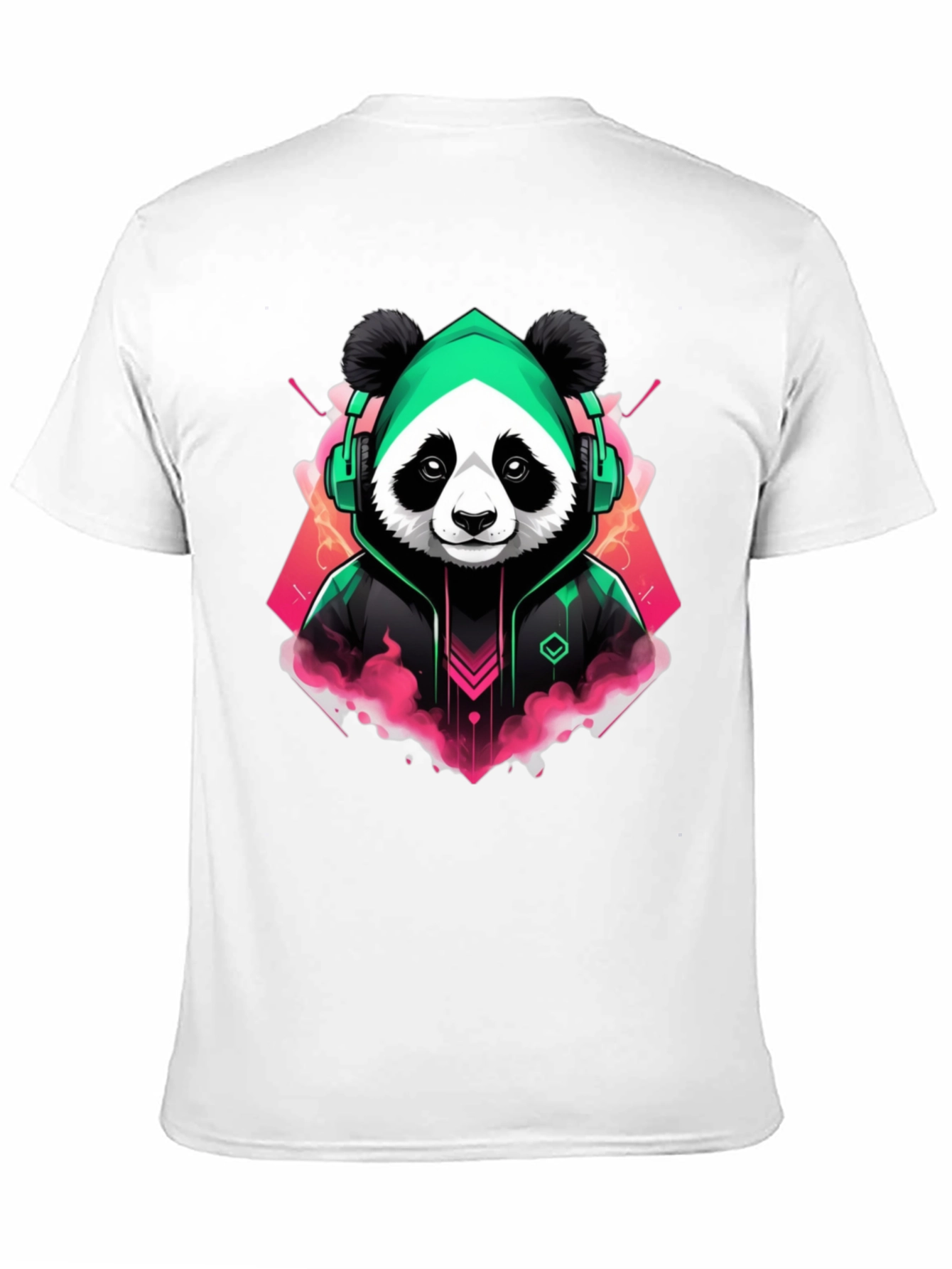 Black Cool Panda Gamer Graphic Tee - Black Cotton Blend view 11