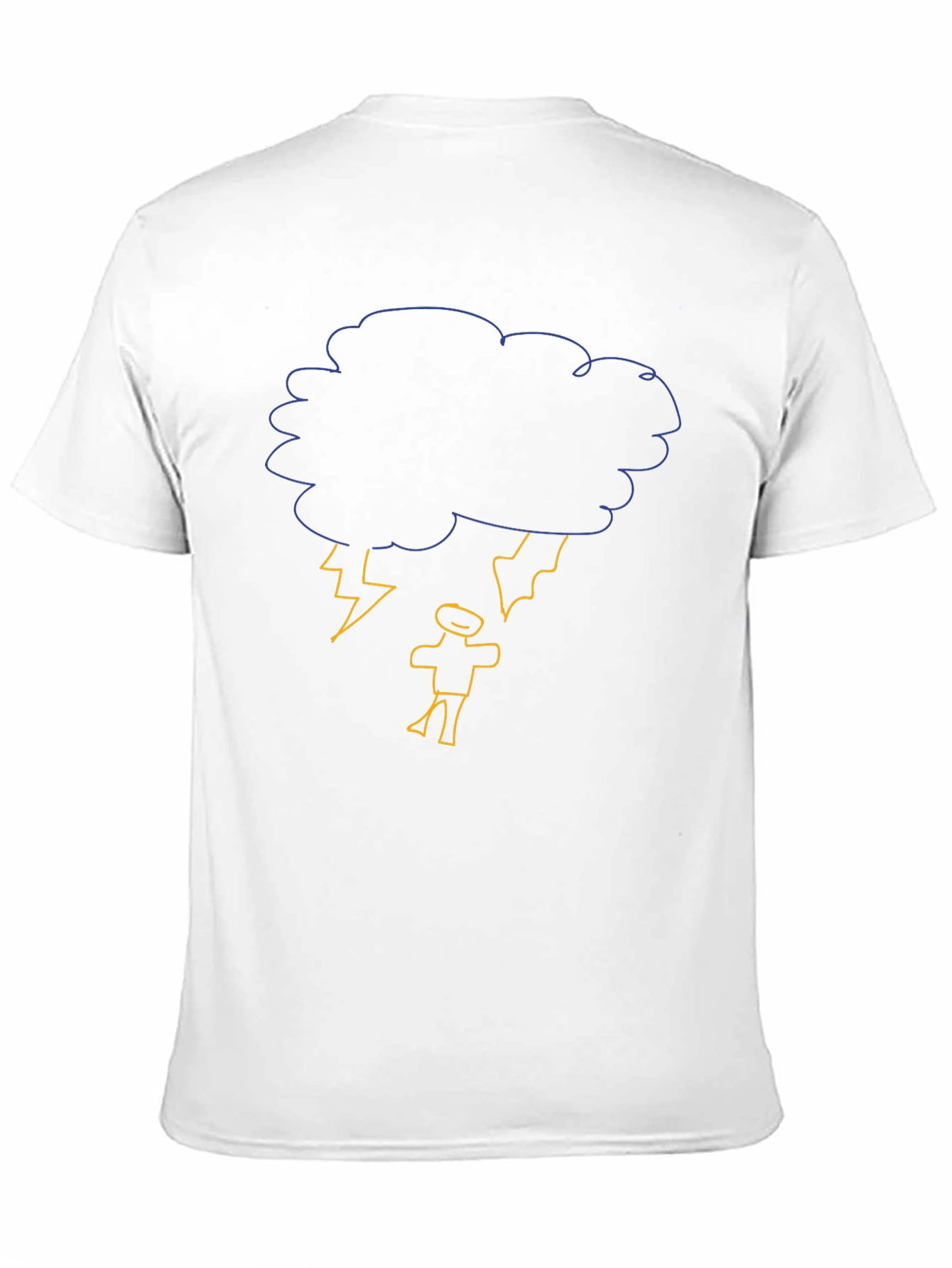 Black Humorous Thunderstorm Graphic Black T-Shirt view 11