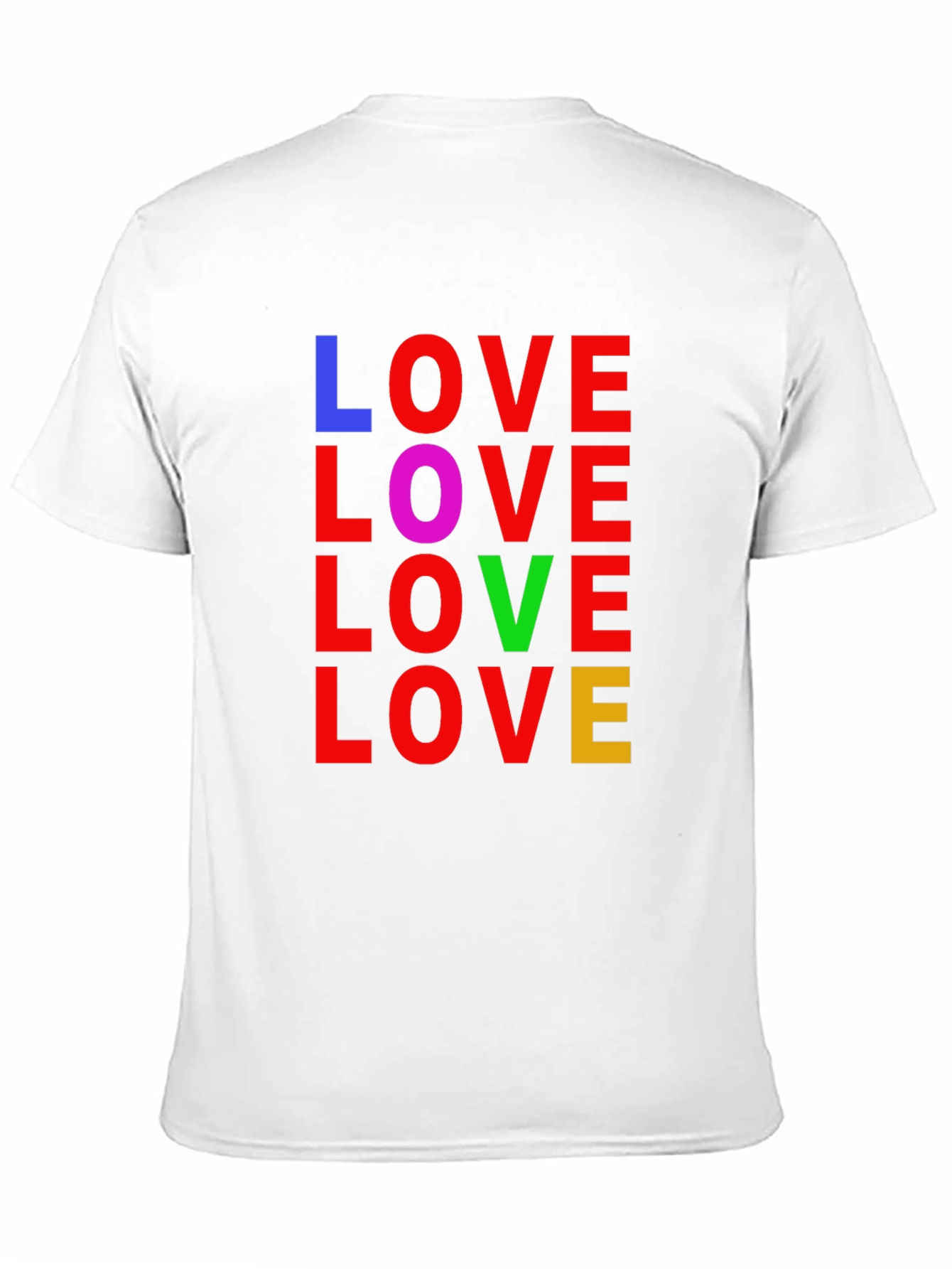 Black Colorful LOVE Graphic Tee - Unisex Black T-Shirt view 11