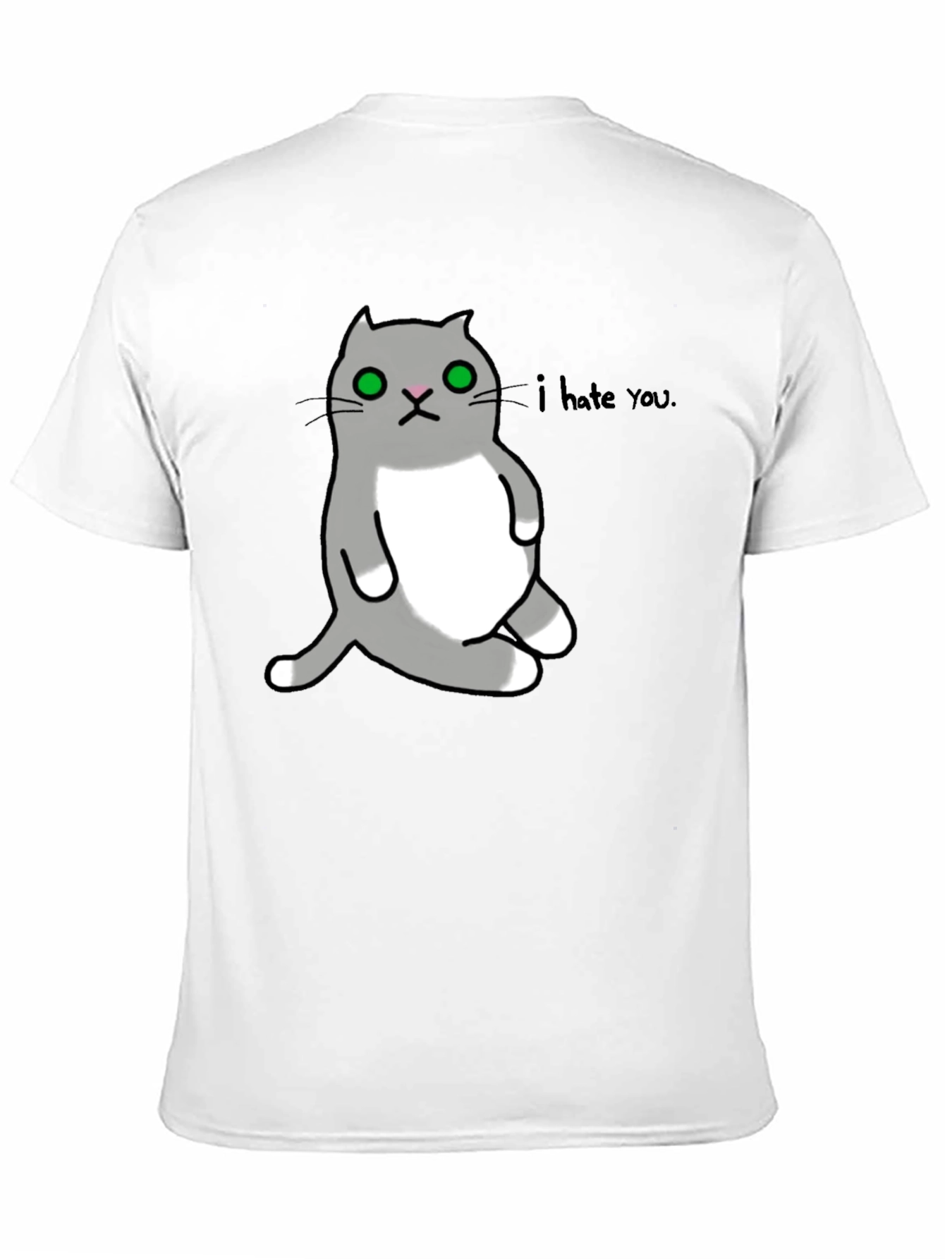 Black I Hate You Cat Graphic T-Shirt view 11