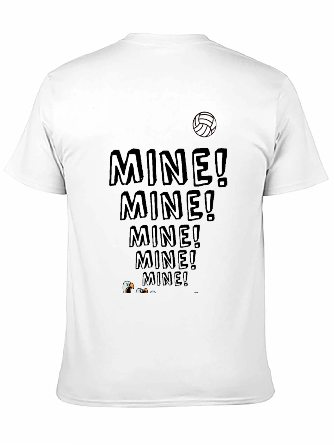 Black MINE! T-Shirt - Funny Volleyball Seagull Design view 11