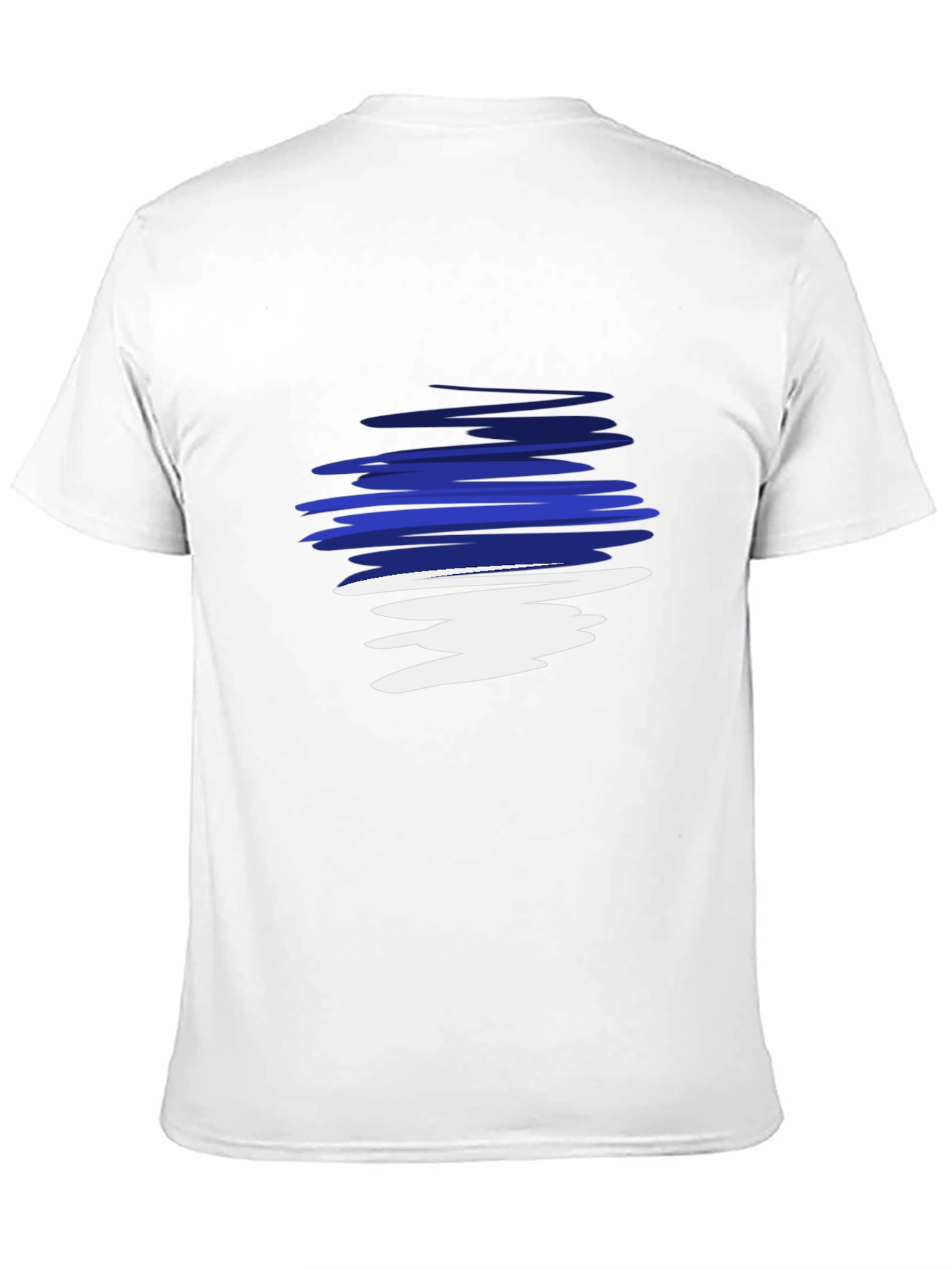 Men's Black Graphic Tee - Abstract Blue & White Design - 11