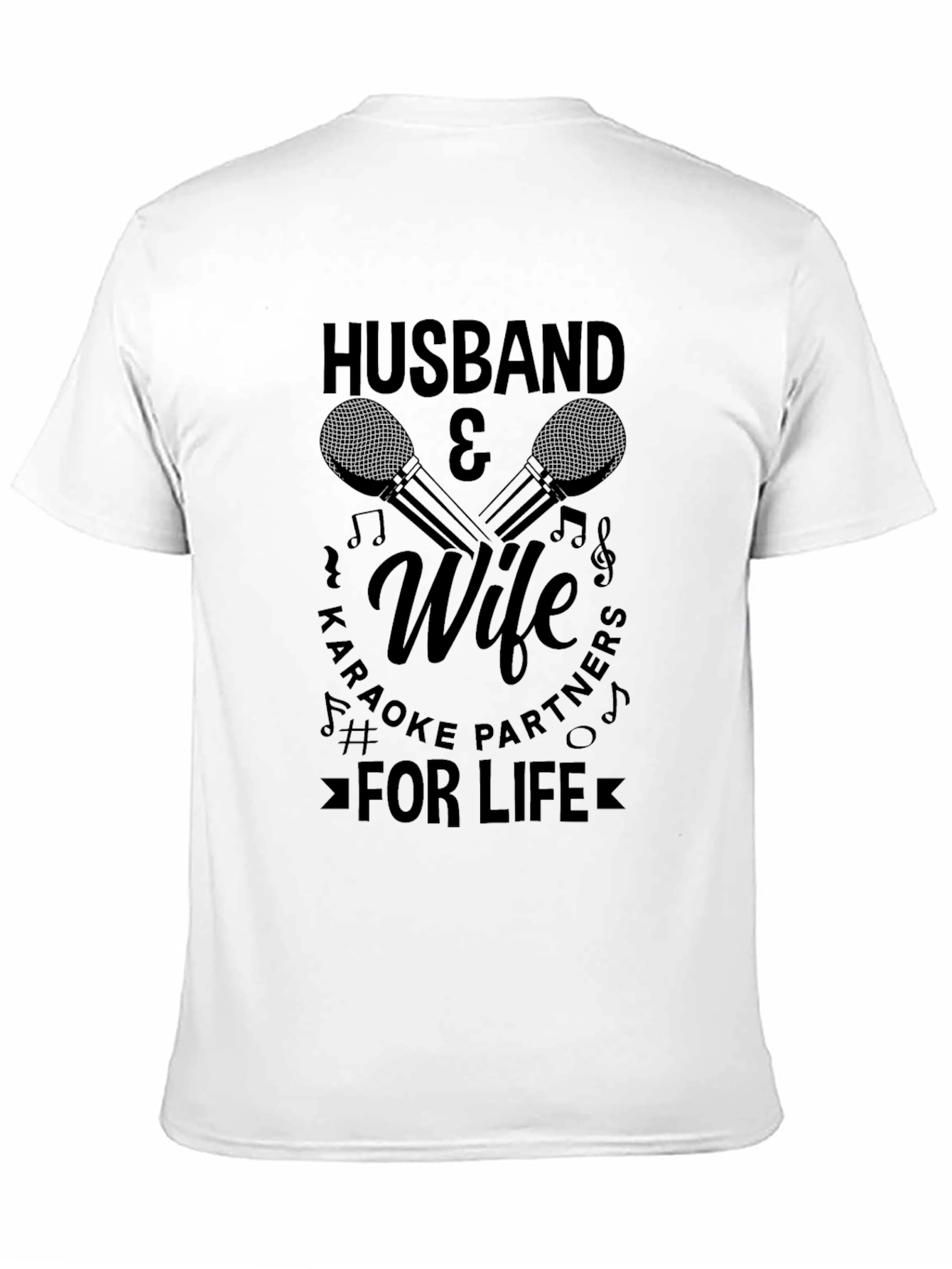 Black Husband & Wife Karaoke Partners T-Shirt view 11