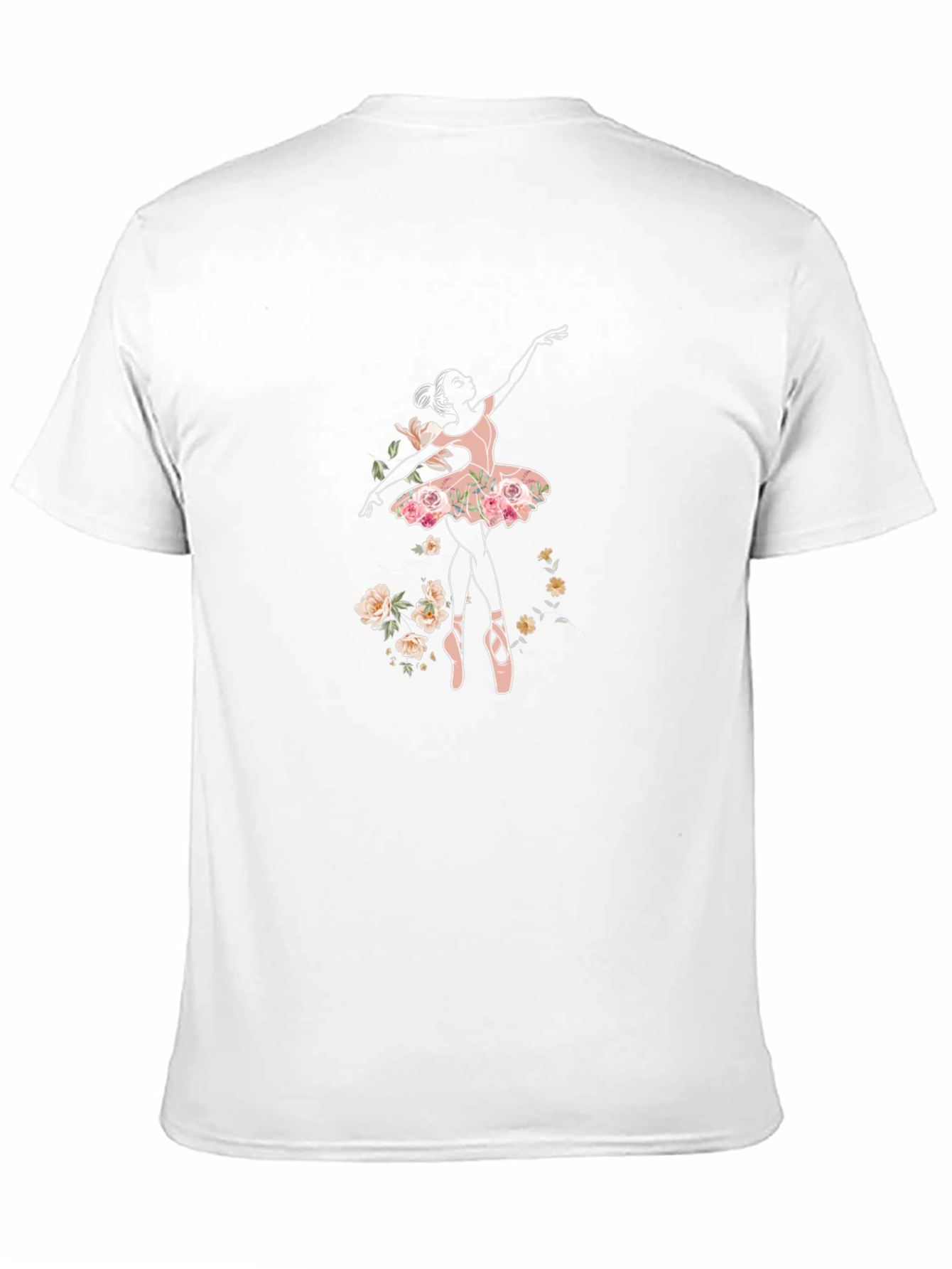 Black Floral Ballerina Graphic Tee - Black Cotton Comfort view 11