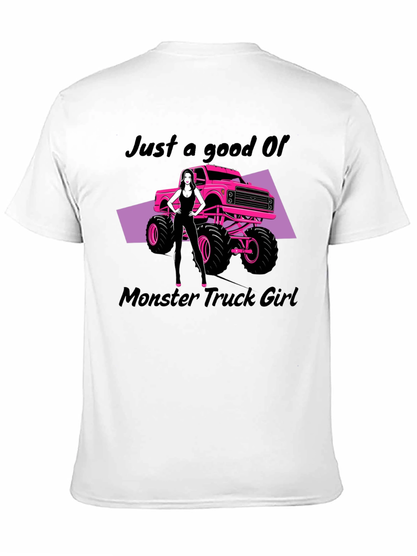 Black Monster Truck Girl Graphic T-Shirt view 11