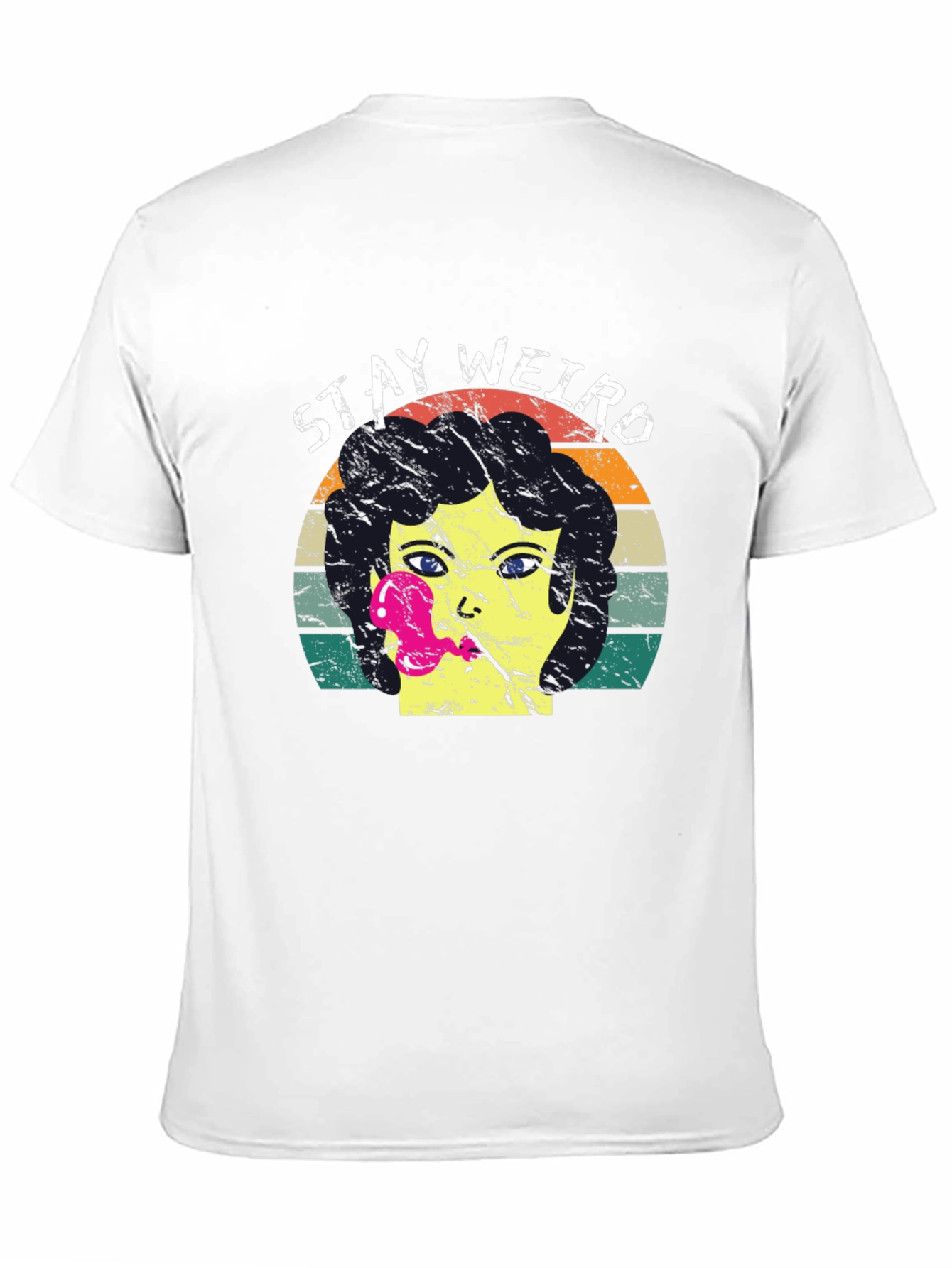 Black Stay Weird Graphic Tee - Retro Style view 11