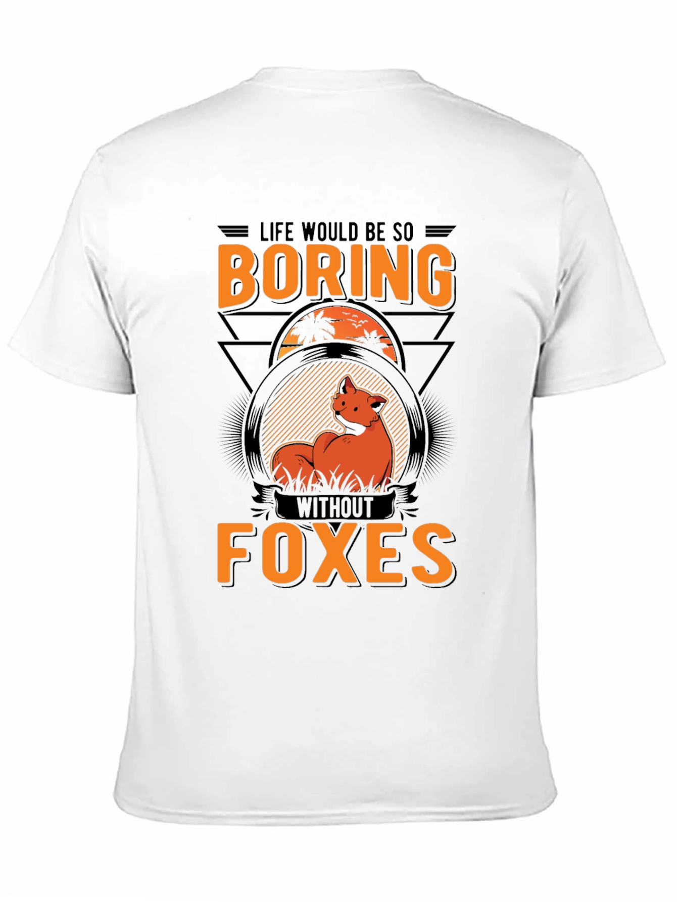 Black Boring Without Foxes Black Graphic T-Shirt view 11