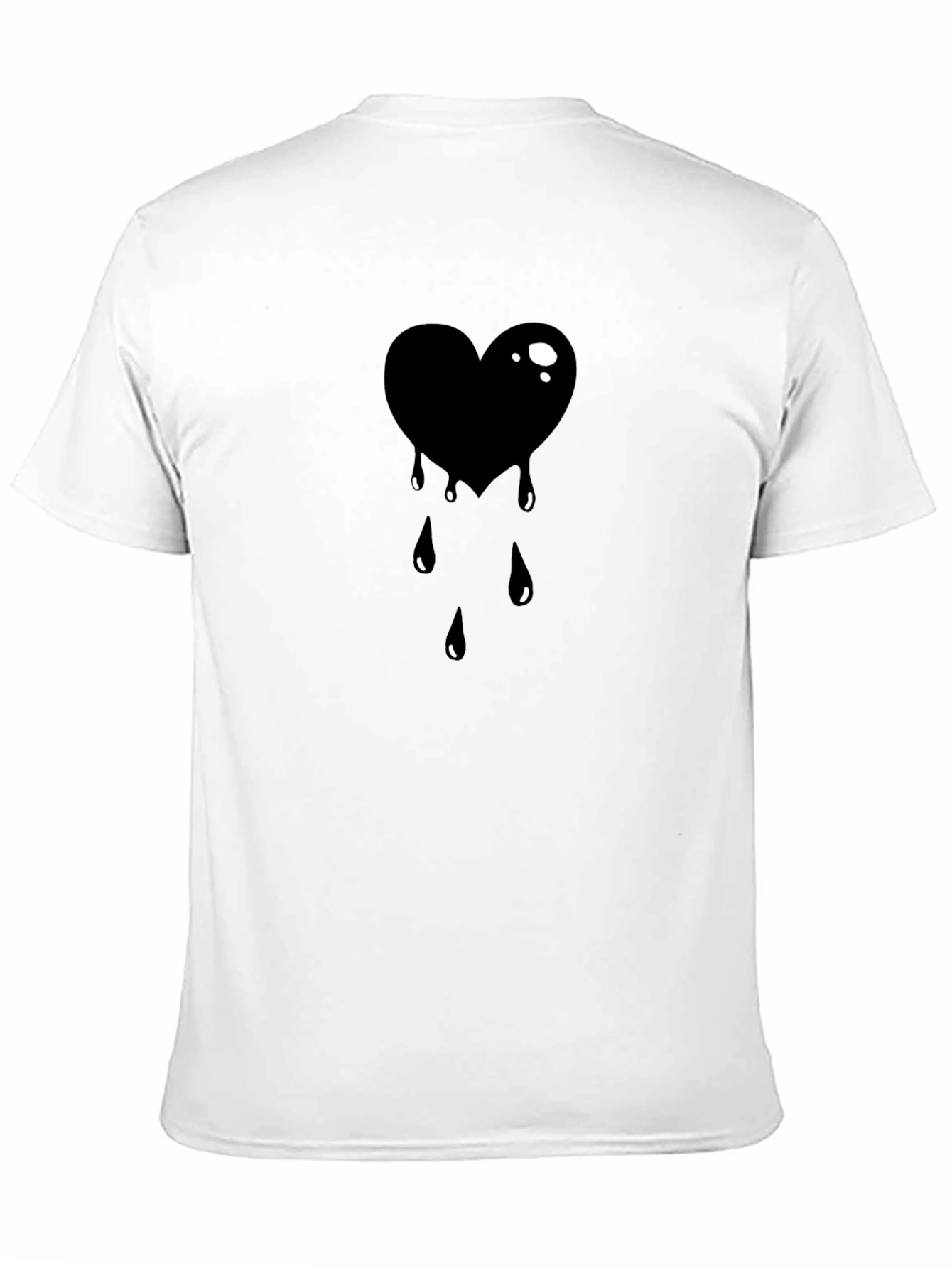 Black Bleeding Heart Graphic Tee - Men's Black Cotton T-Shirt view 11