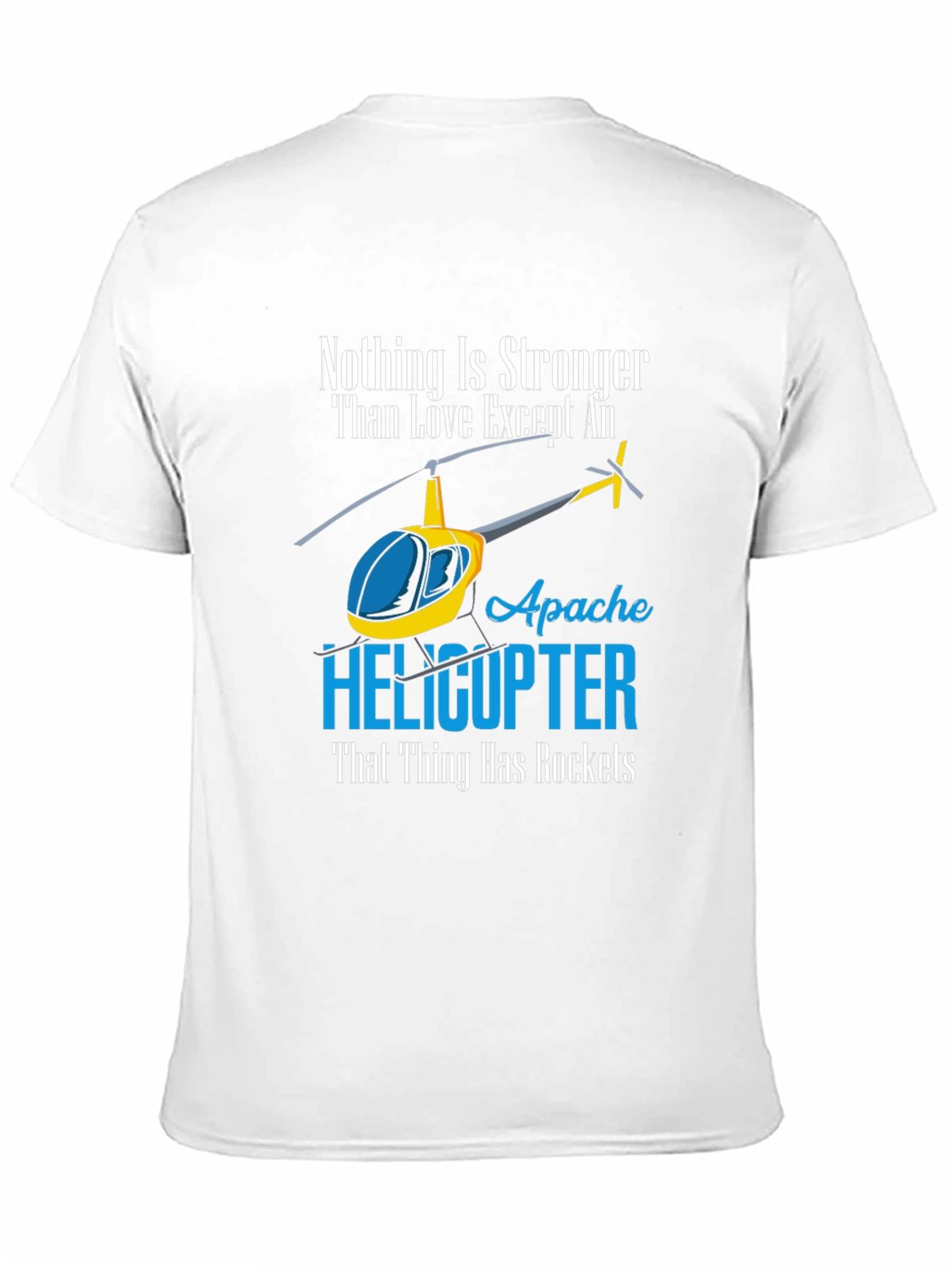 Black Apache Helicopter Graphic T-Shirt view 11