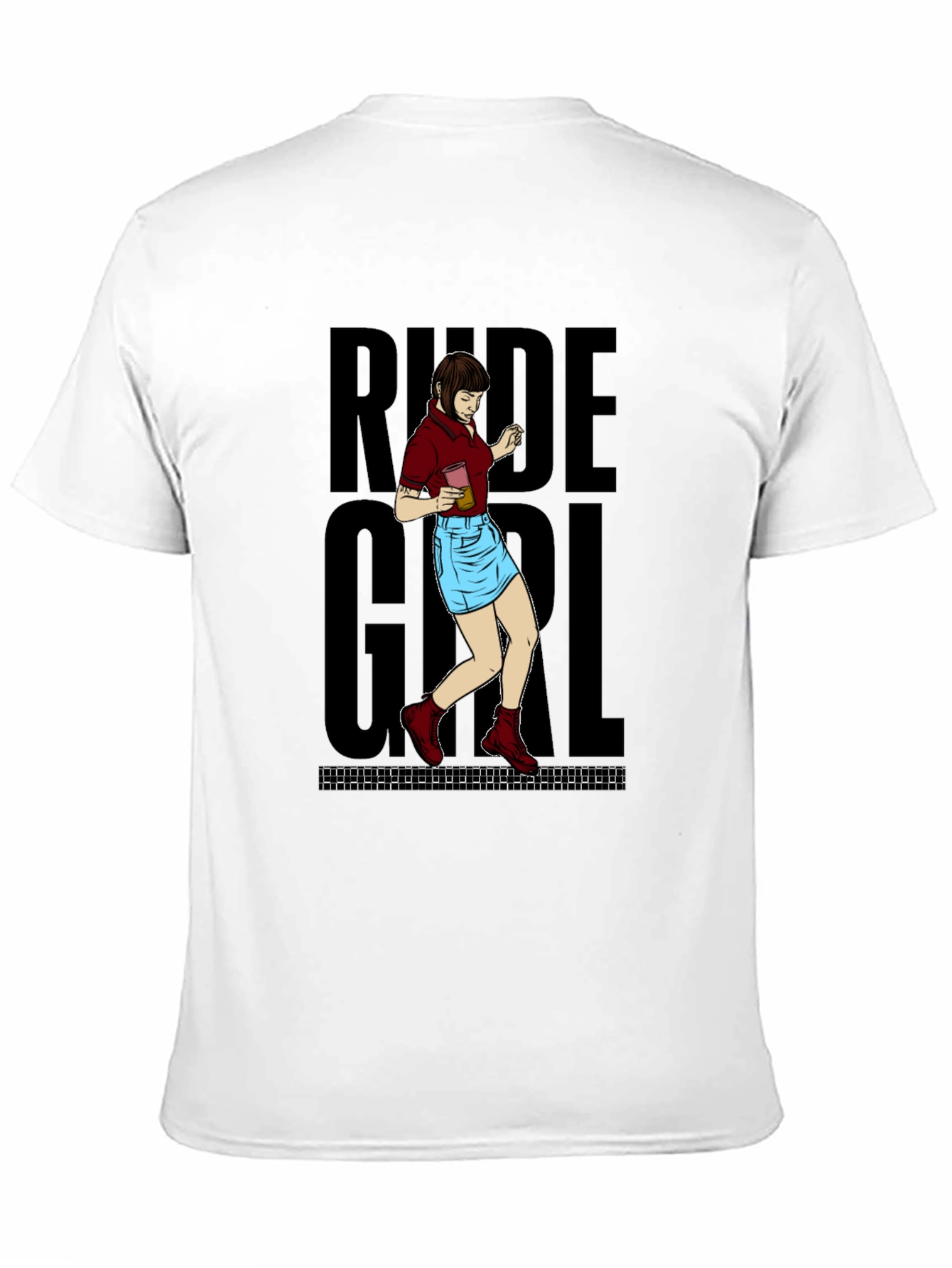 Black Rude Girl Graphic T-Shirt - Black Crew Neck Tee view 11