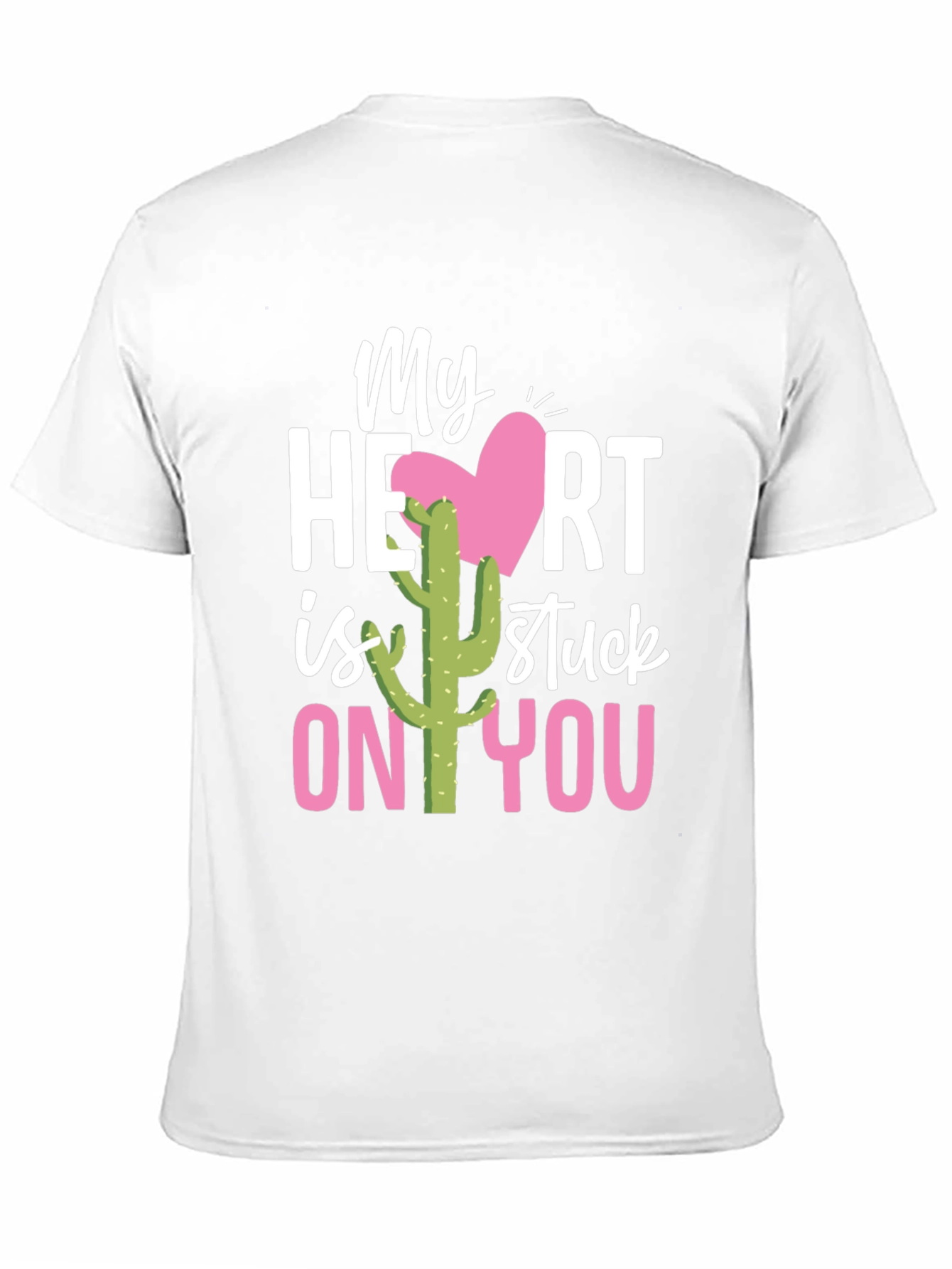 Black Stuck On You Valentine's Day Cactus T-Shirt view 11