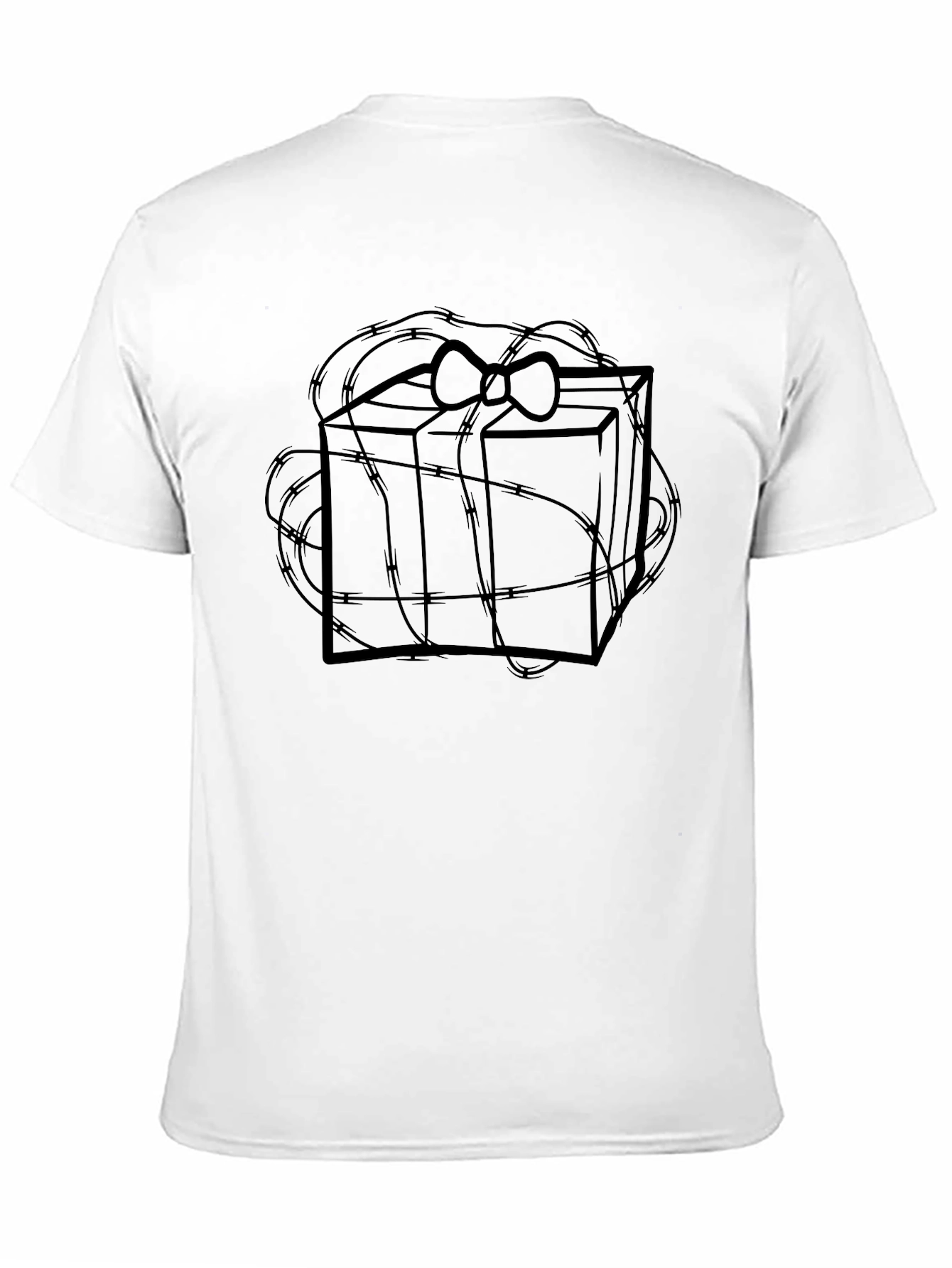 Black Gift Wrapped T-Shirt - Unique Graphic Tee view 11