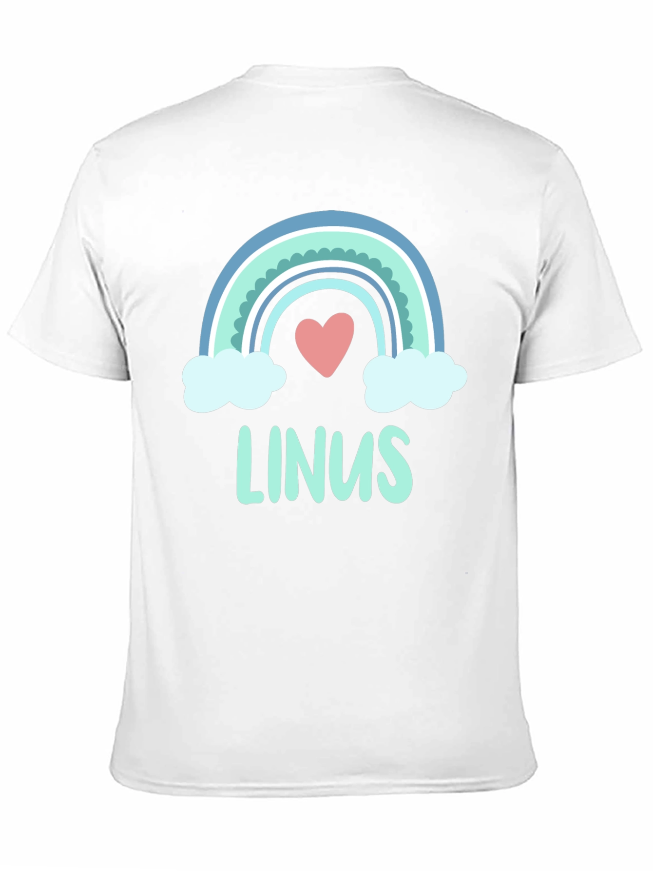 Black Linus Rainbow Heart Personalized T-Shirt view 11