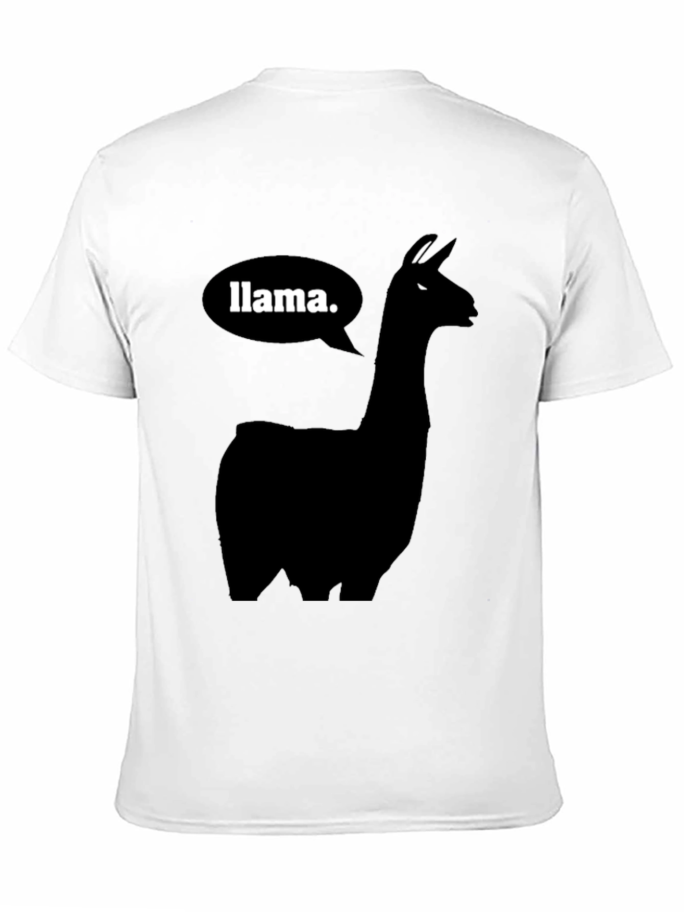Black Llama T-Shirt - Black Silhouette Animal Tee view 11