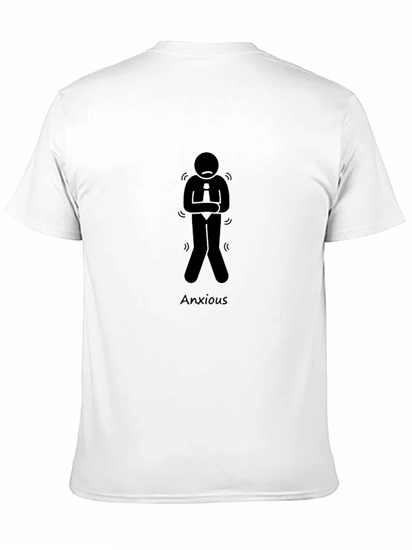 Black Anxious Stick Figure Graphic Tee - Black view 11