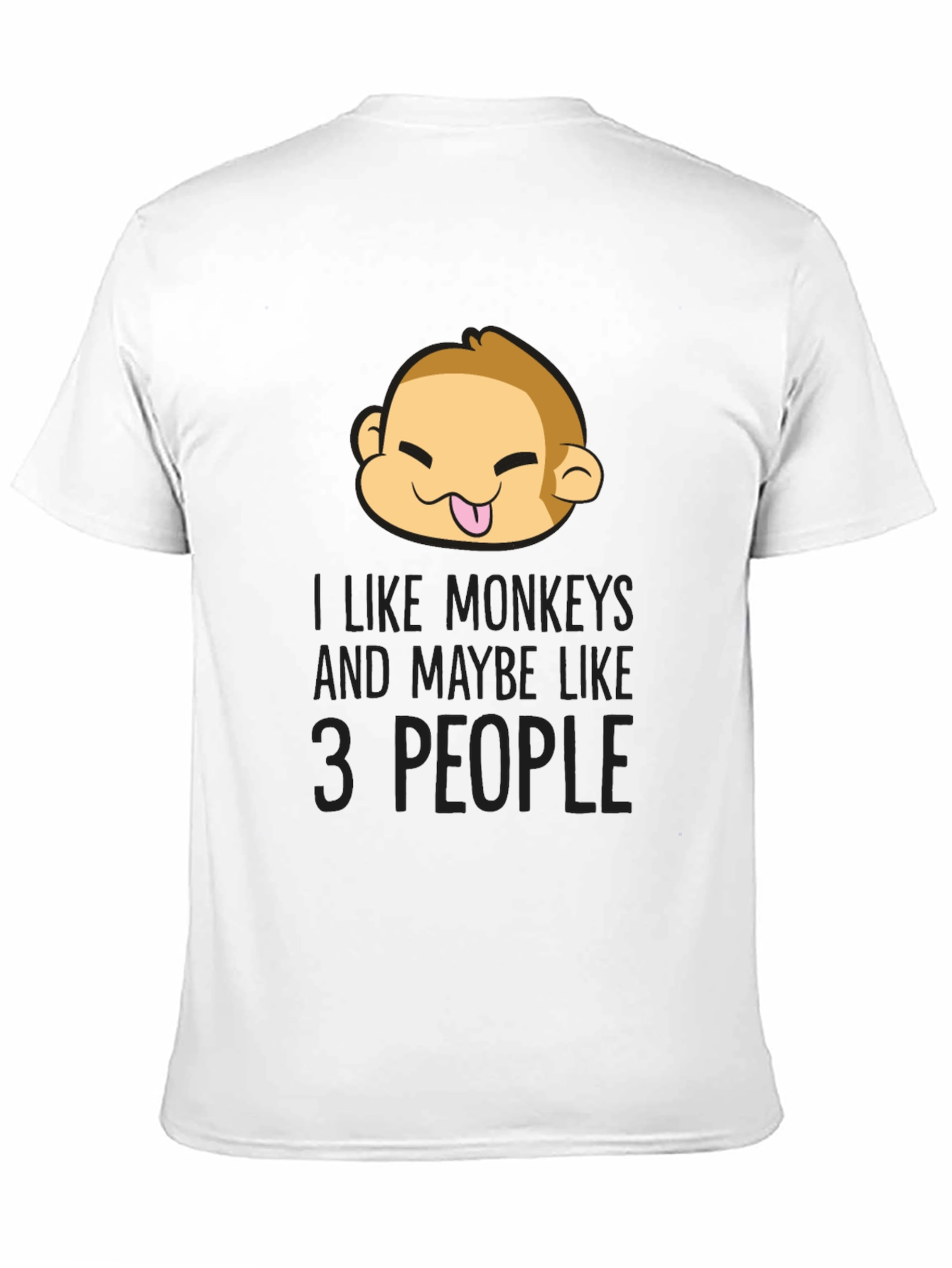 Black Funny Monkey Lover Graphic T-Shirt - Black view 11