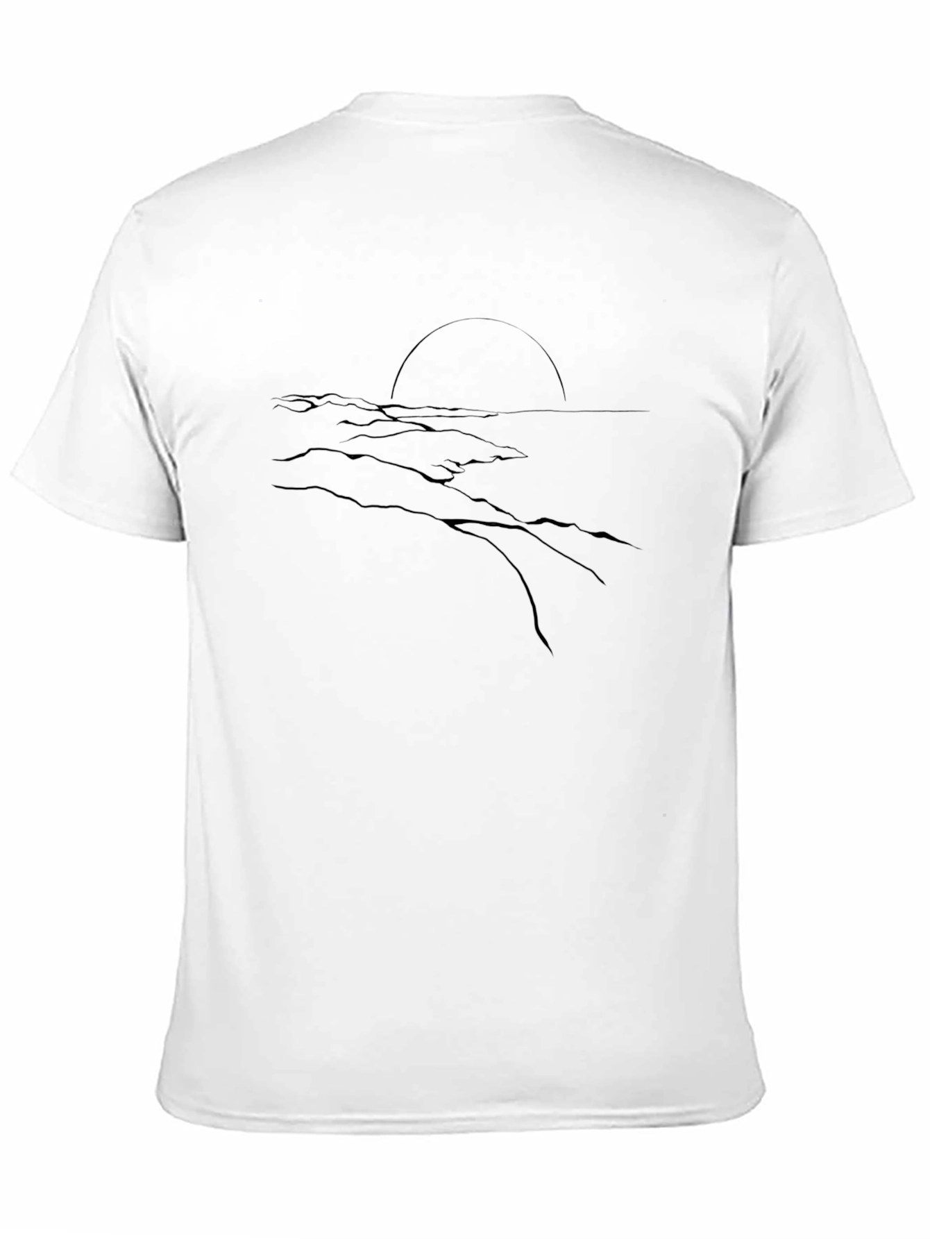 Black Minimalist Horizon Graphic Tee - Soft Cotton Black T-Shirt view 11