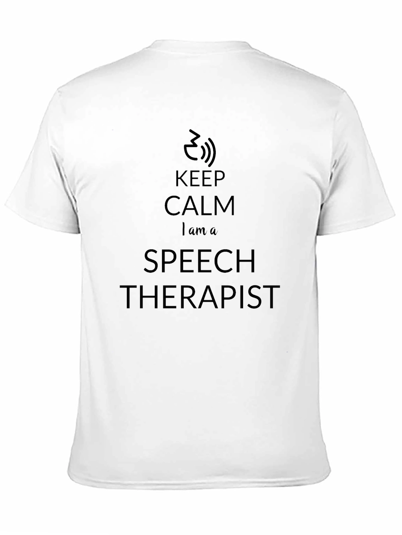 Black Keep Calm Speech Therapist T-Shirt - Black view 11