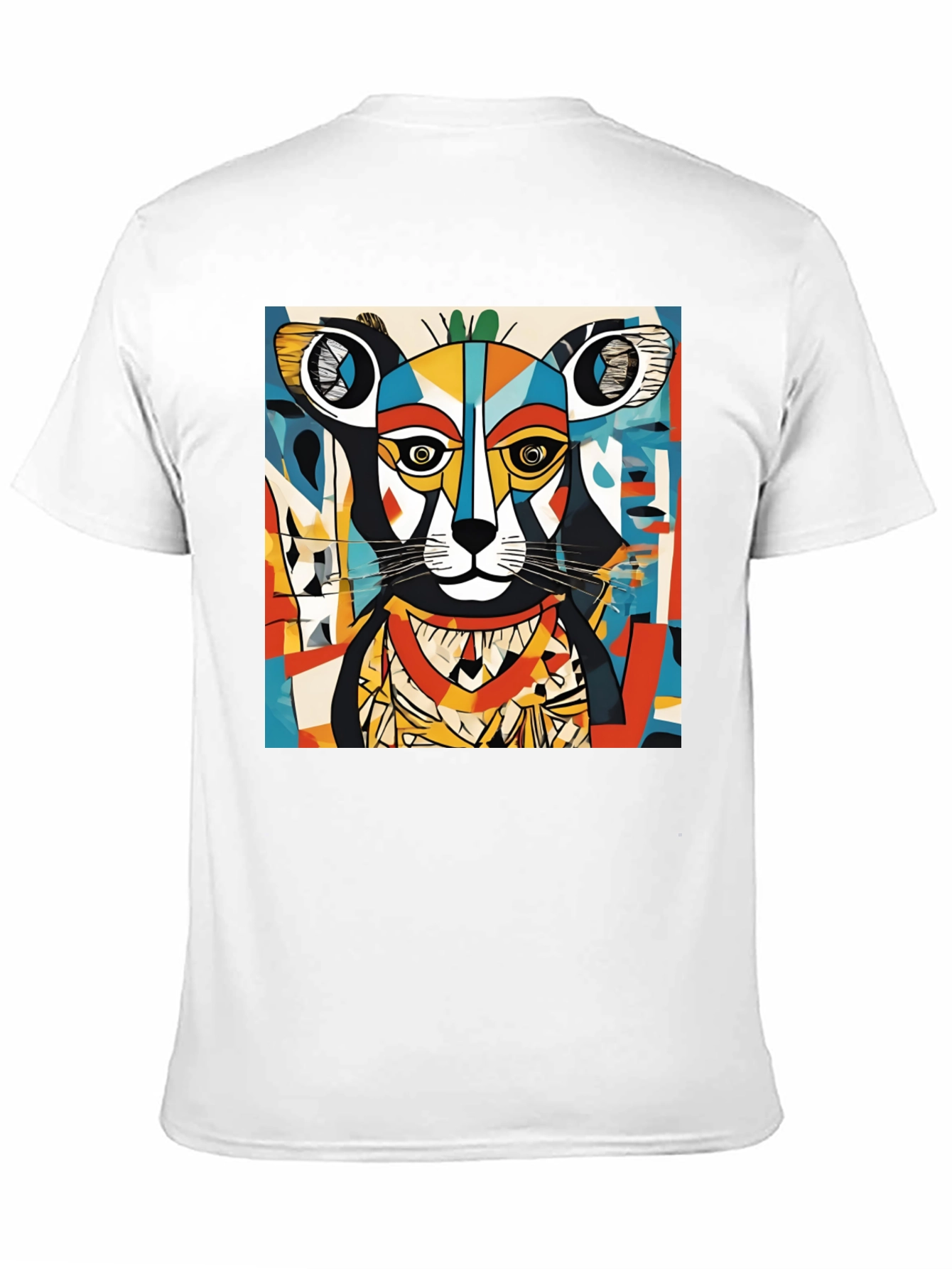 Black Abstract Animal Graphic Tee - Modern Art Shirt view 11