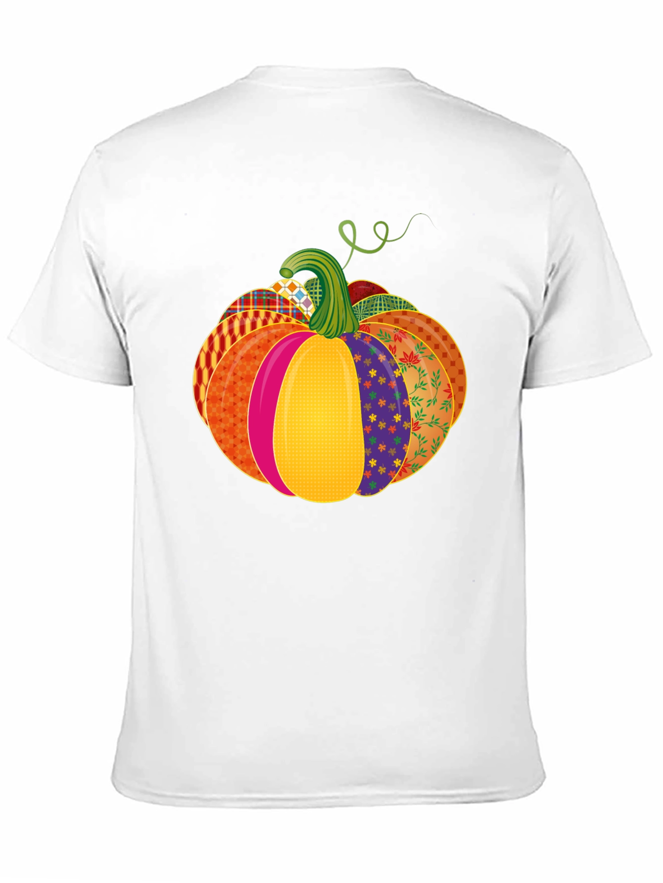Black Festive Patchwork Pumpkin T-Shirt - Autumn Style view 11