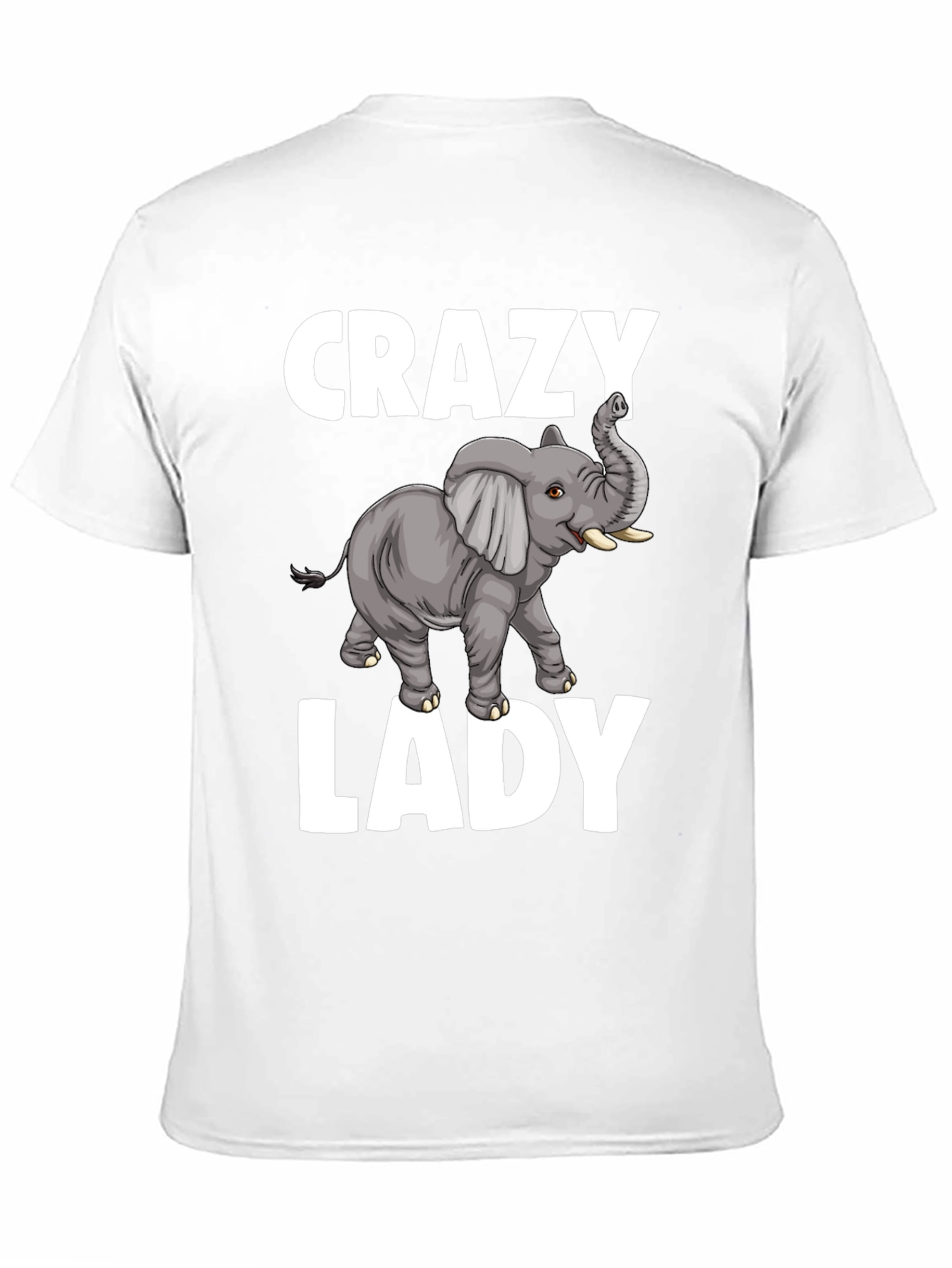 Black Crazy Elephant Lady Graphic T-Shirt - Unique Animal Lover Tee view 11