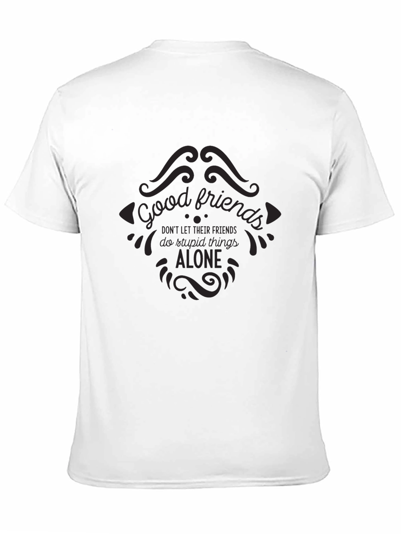 Black Good Friends Graphic Tee - Black Cotton T-Shirt view 11