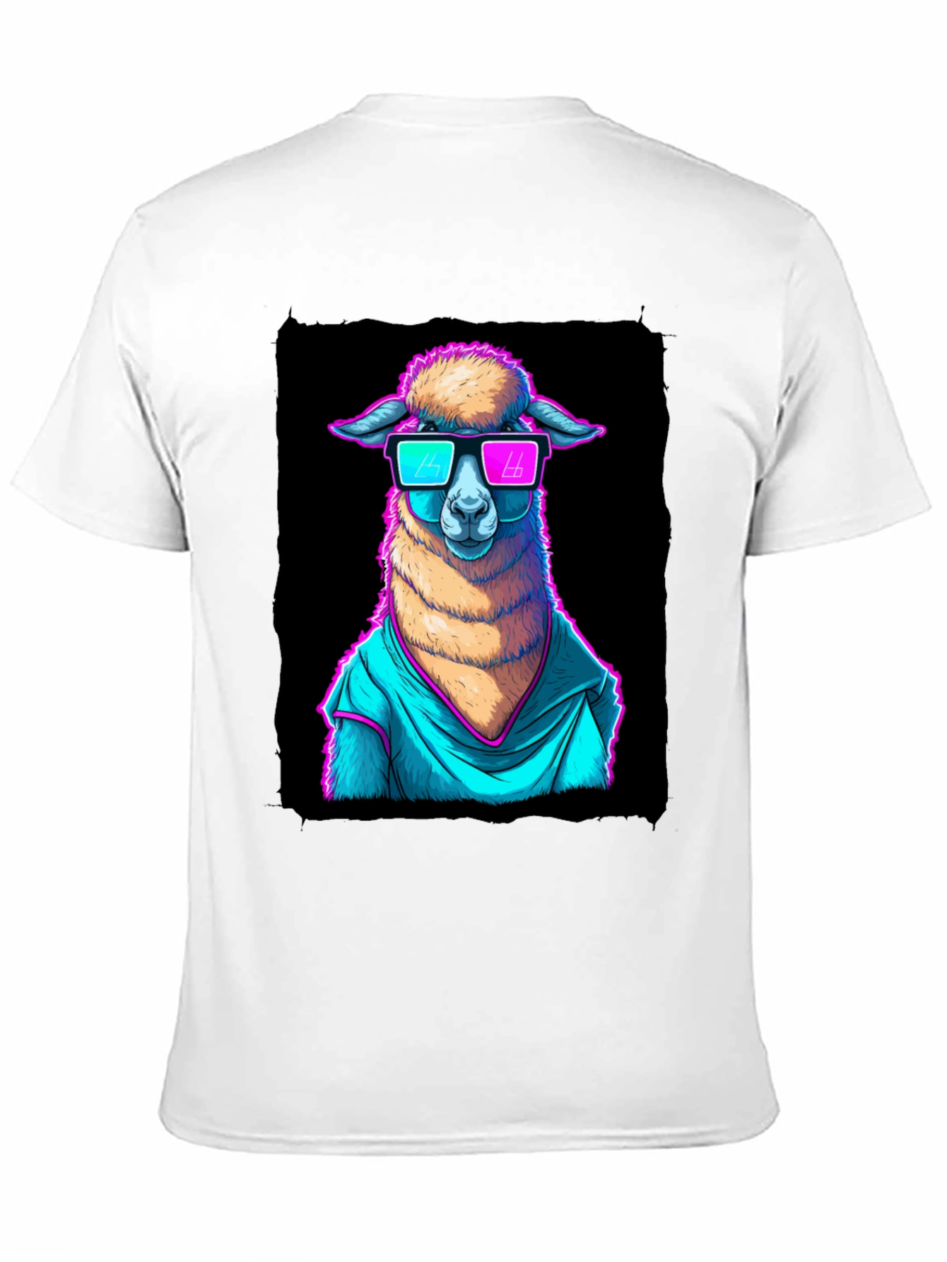 Black Cool Llama Graphic Tee - Retro Style view 11