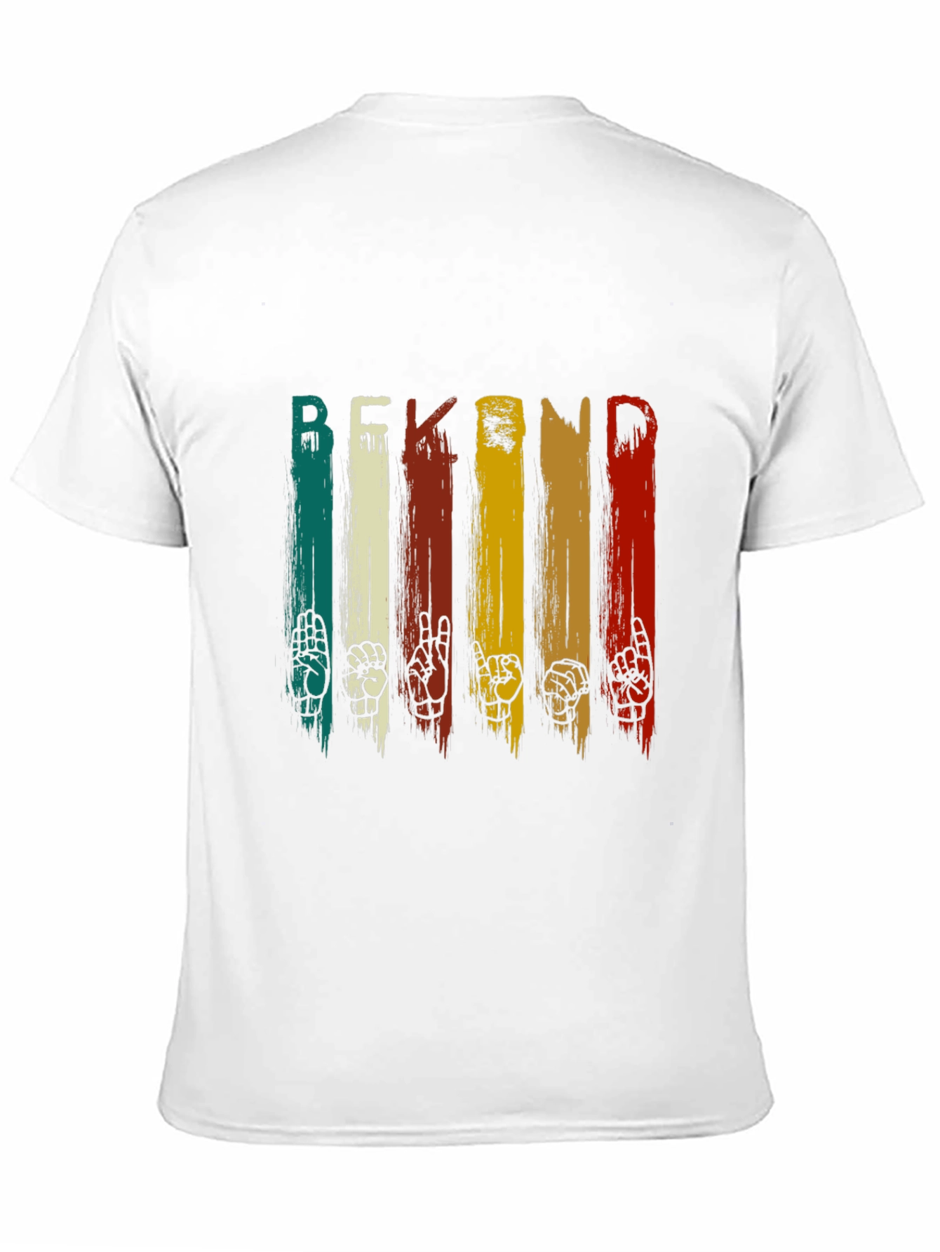Black Be Kind Vintage Sign Language T-Shirt view 11