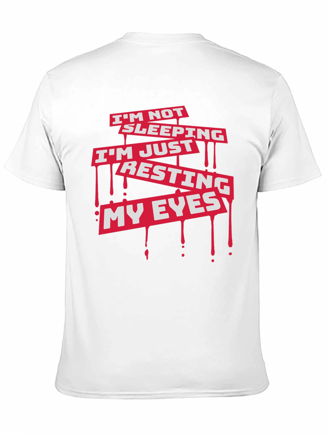 Black I'm Not Sleeping Graphic Tee - Funny Men's Black T-Shirt view 11