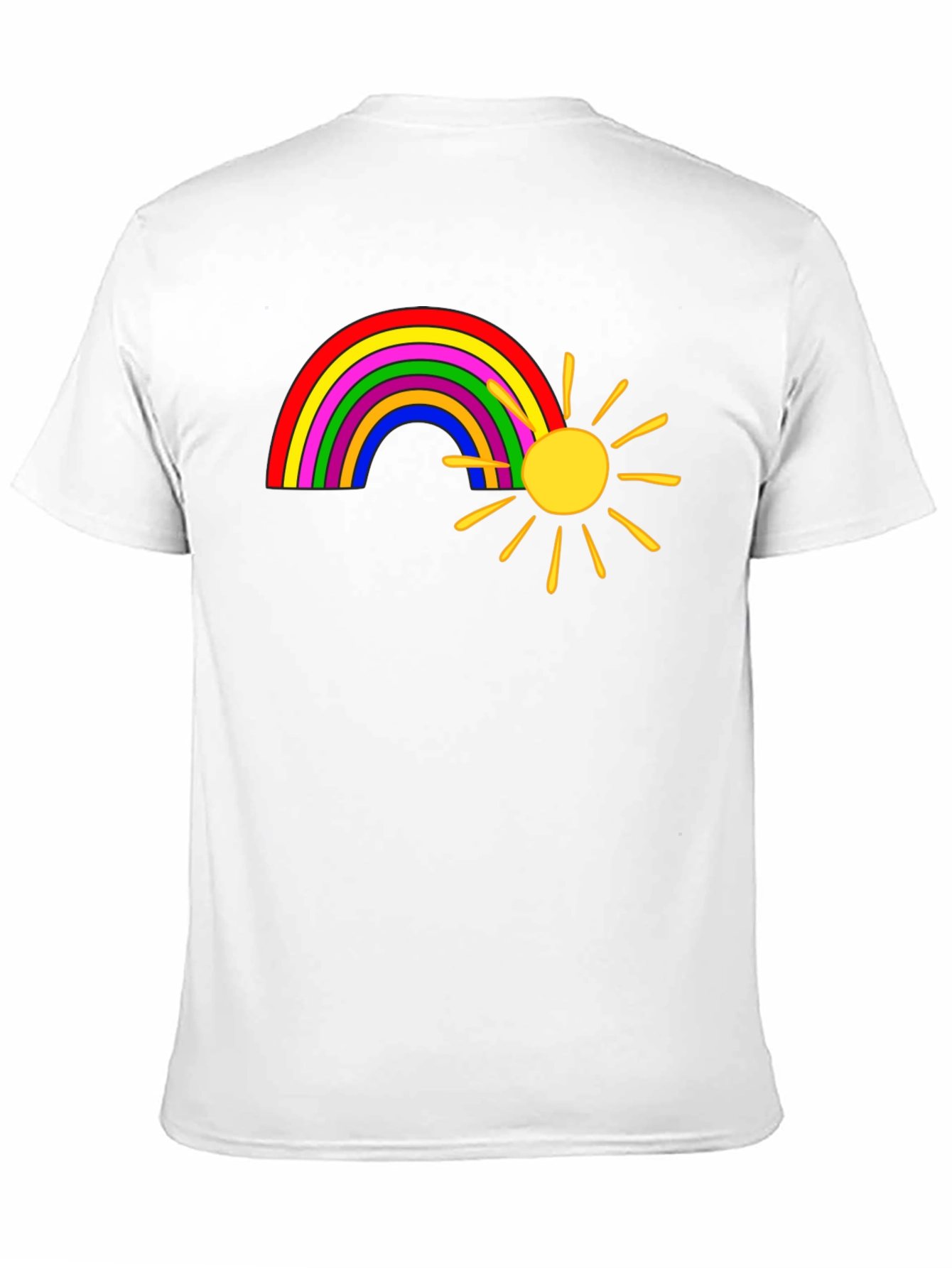 Black Rainbow and Sun Graphic Tee - Black view 11