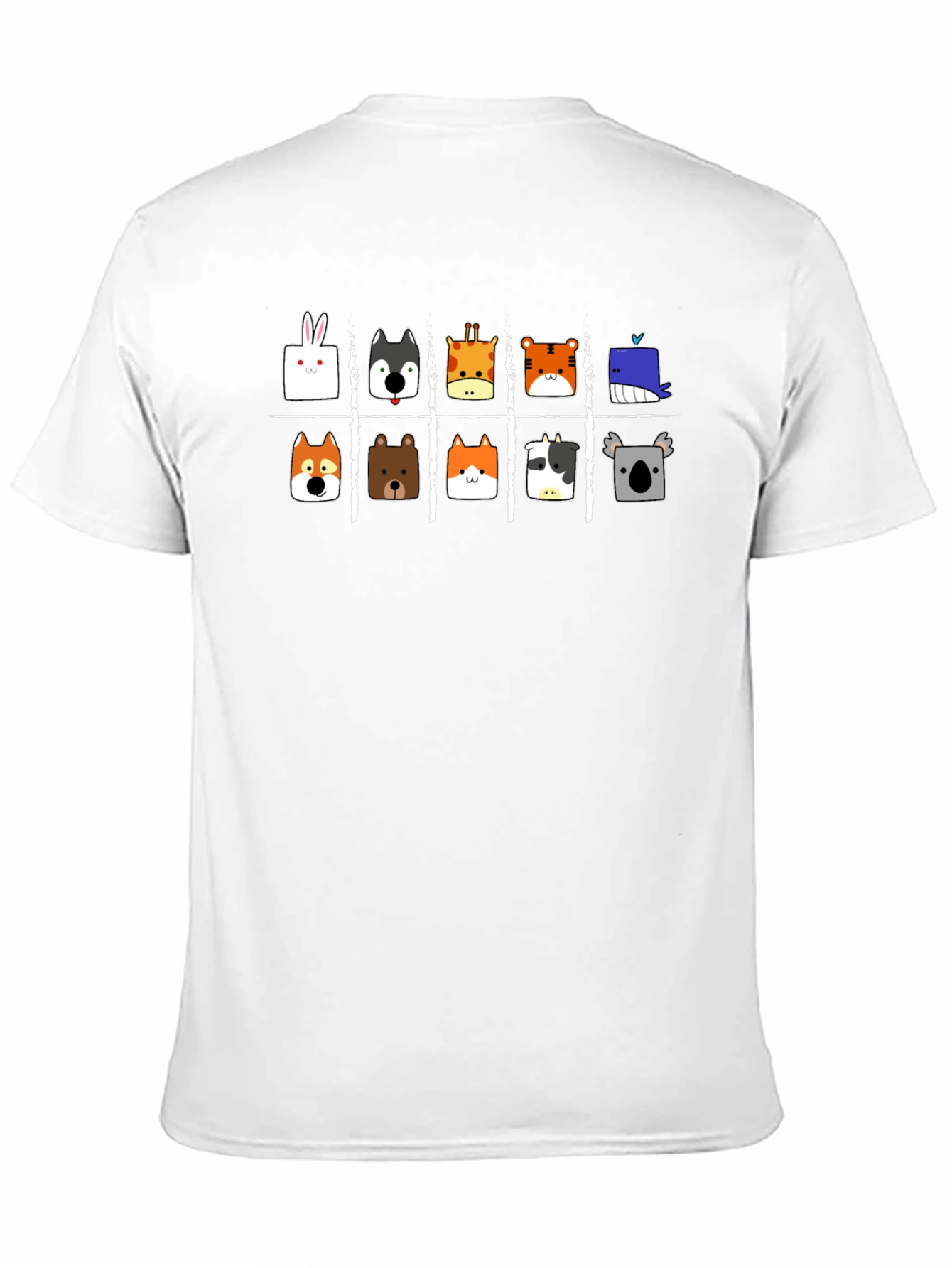 Black Animal Faces Tic-Tac-Toe Black T-Shirt view 11