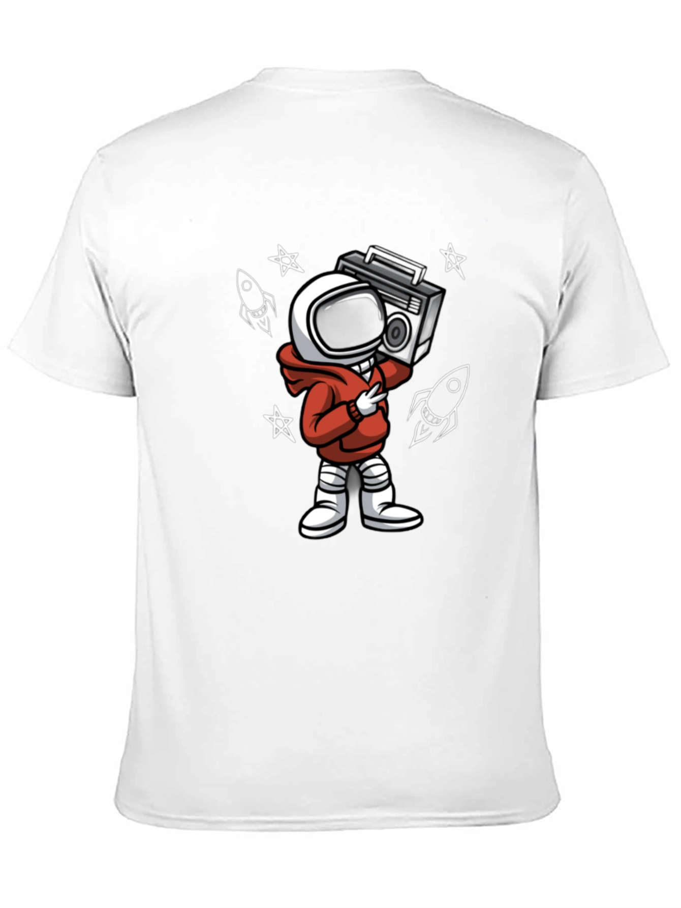 Black Astronaut Boombox Graphic Tee - Stylish Spaceman Design view 11