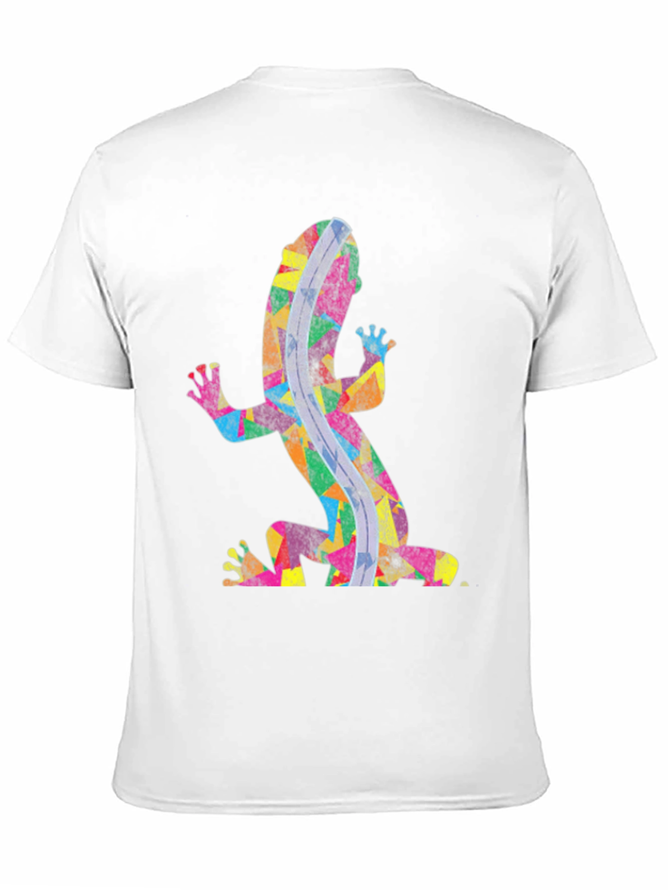 Black Colorful Gecko Print Black T-Shirt view 11