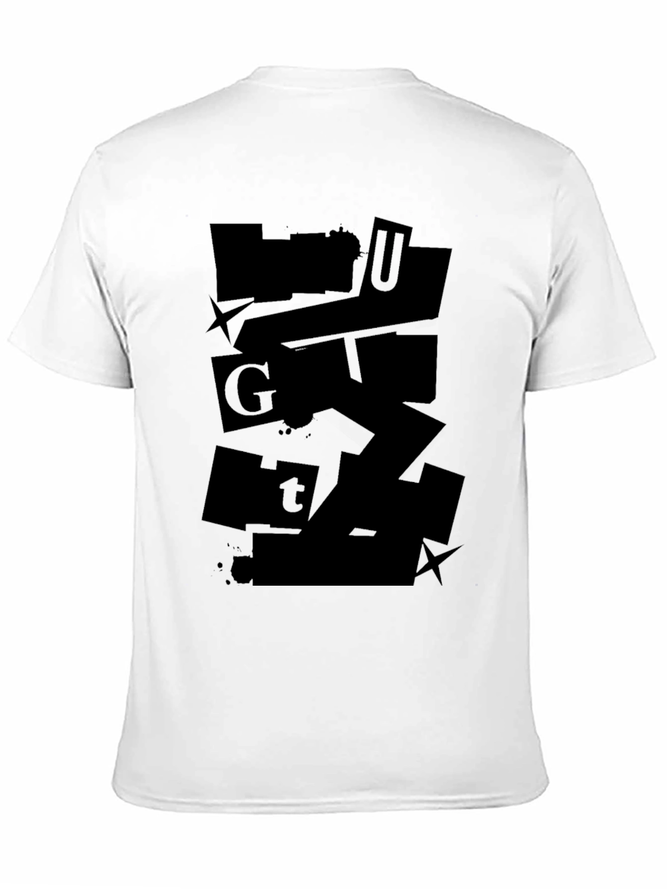 Black Abstract Graphic Black T-Shirt view 11