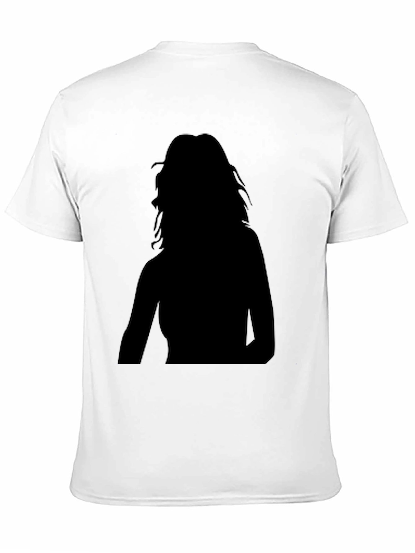 Black Men's Black T-Shirt with Silhouette Design view 11