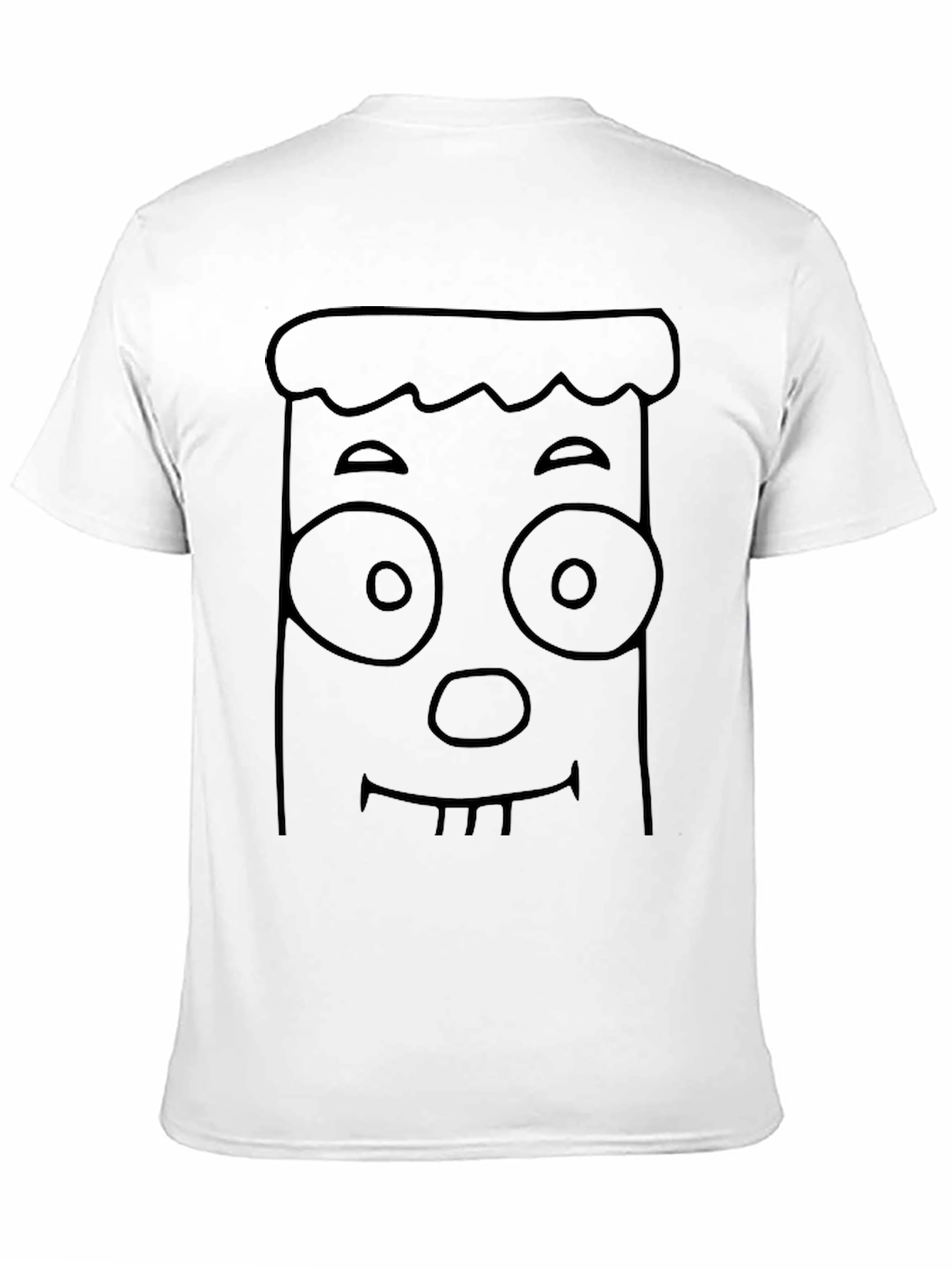 Black Funny Cartoon Face Graphic Black T-Shirt view 11