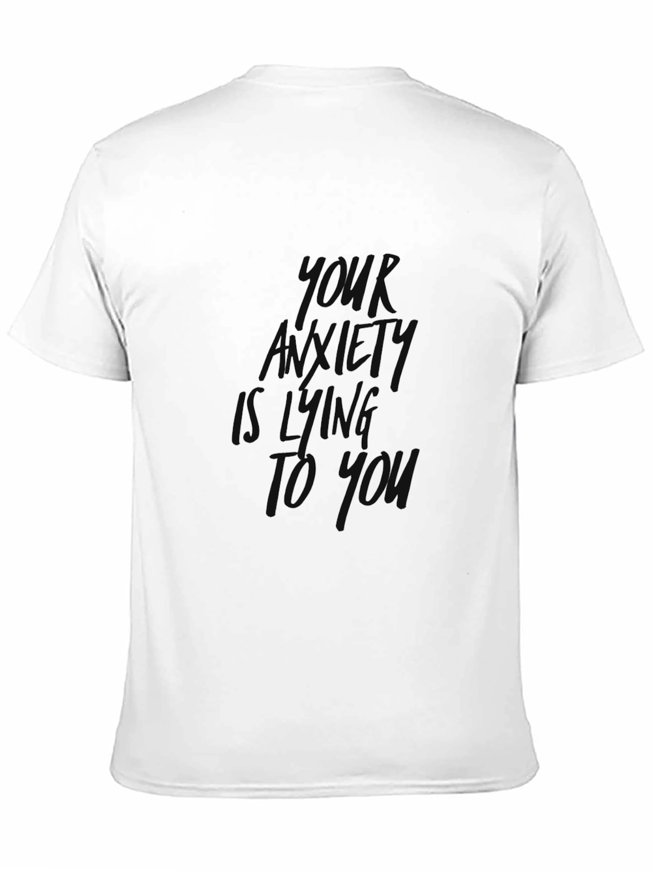 Black Anxiety Lies Graphic Tee - Comfort Fit Cotton T-Shirt view 11