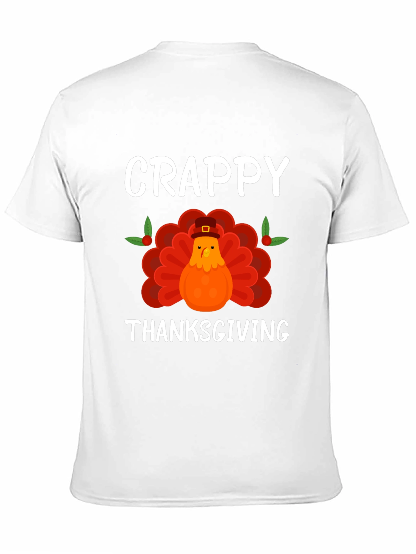 Black Crappy Thanksgiving Turkey Graphic T-Shirt view 11