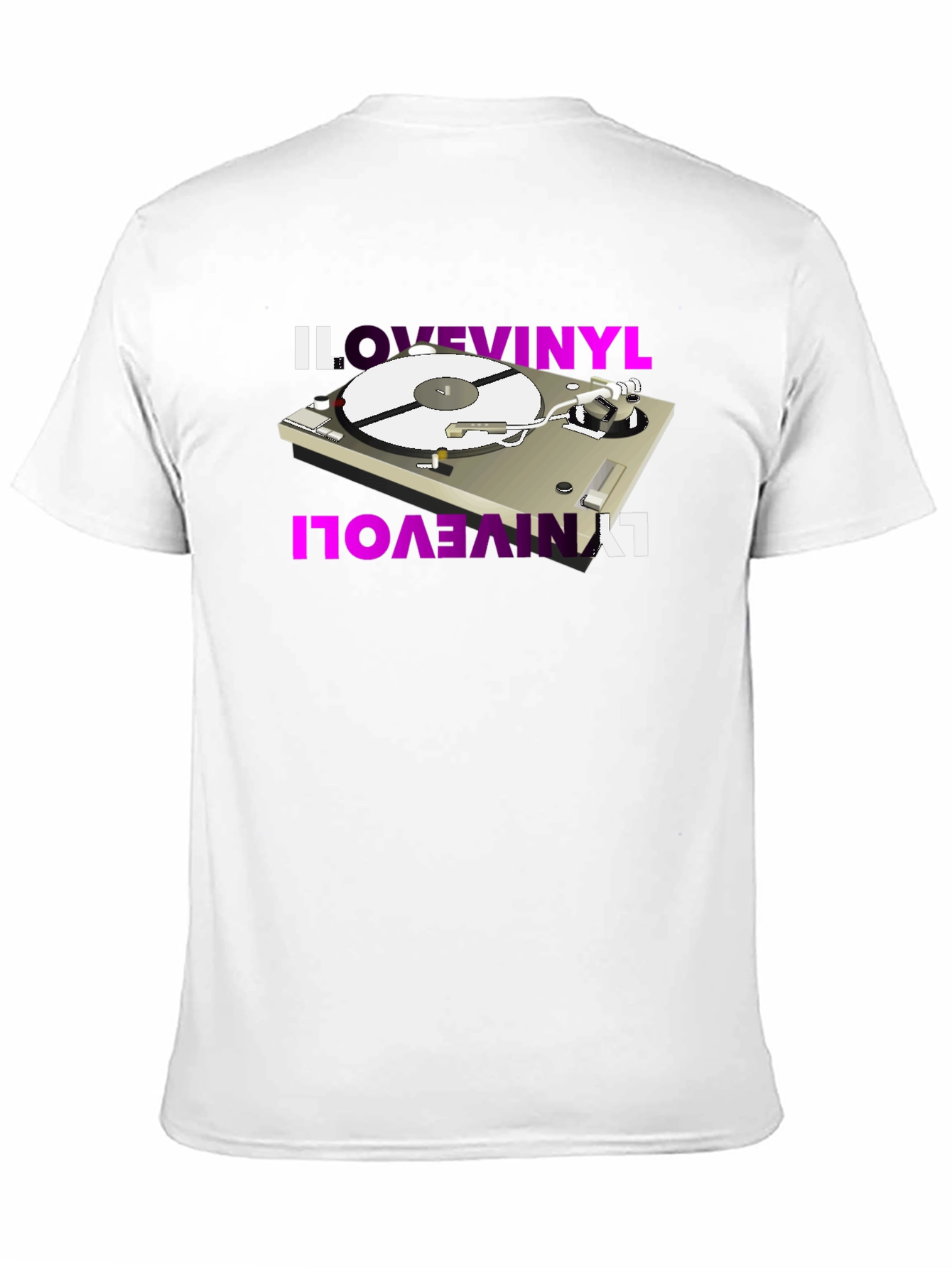 Black I Love Vinyl Turntable Graphic Tee view 11