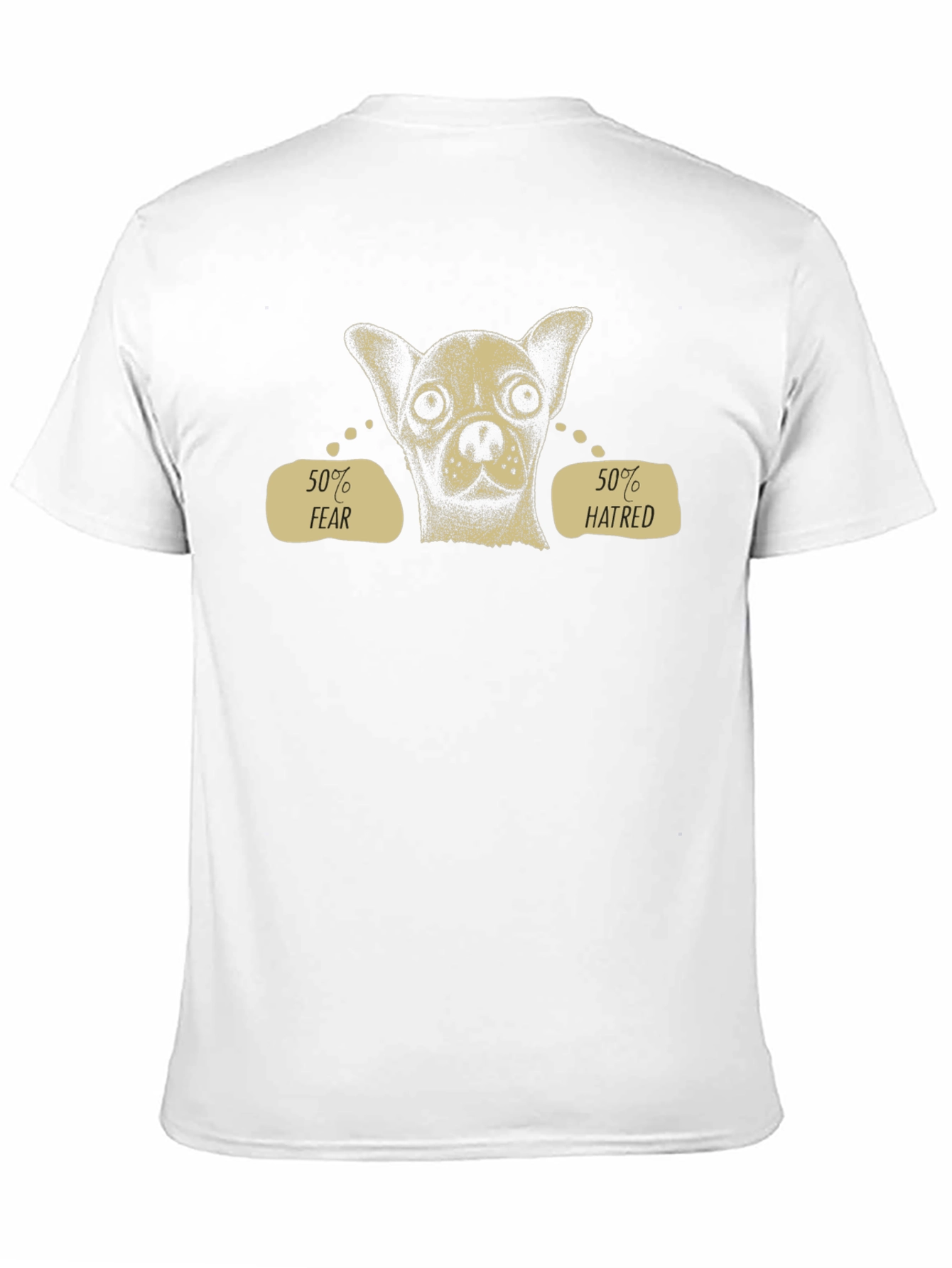 Black 50% Fear, 50% Hatred Chihuahua Graphic T-Shirt view 11